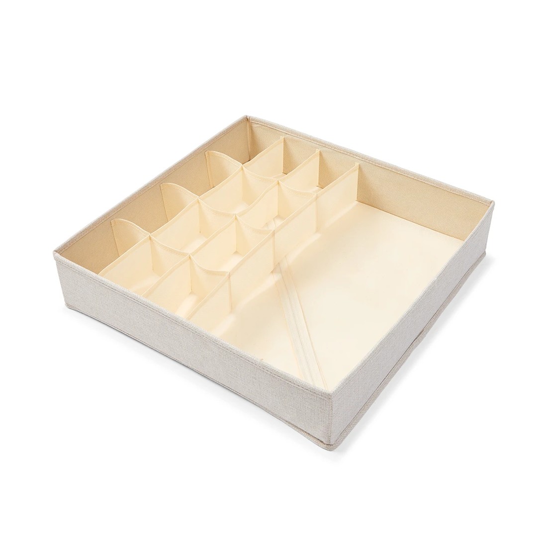 2 Linen Look Multi Grid Organiser - Beige, 2 of 8