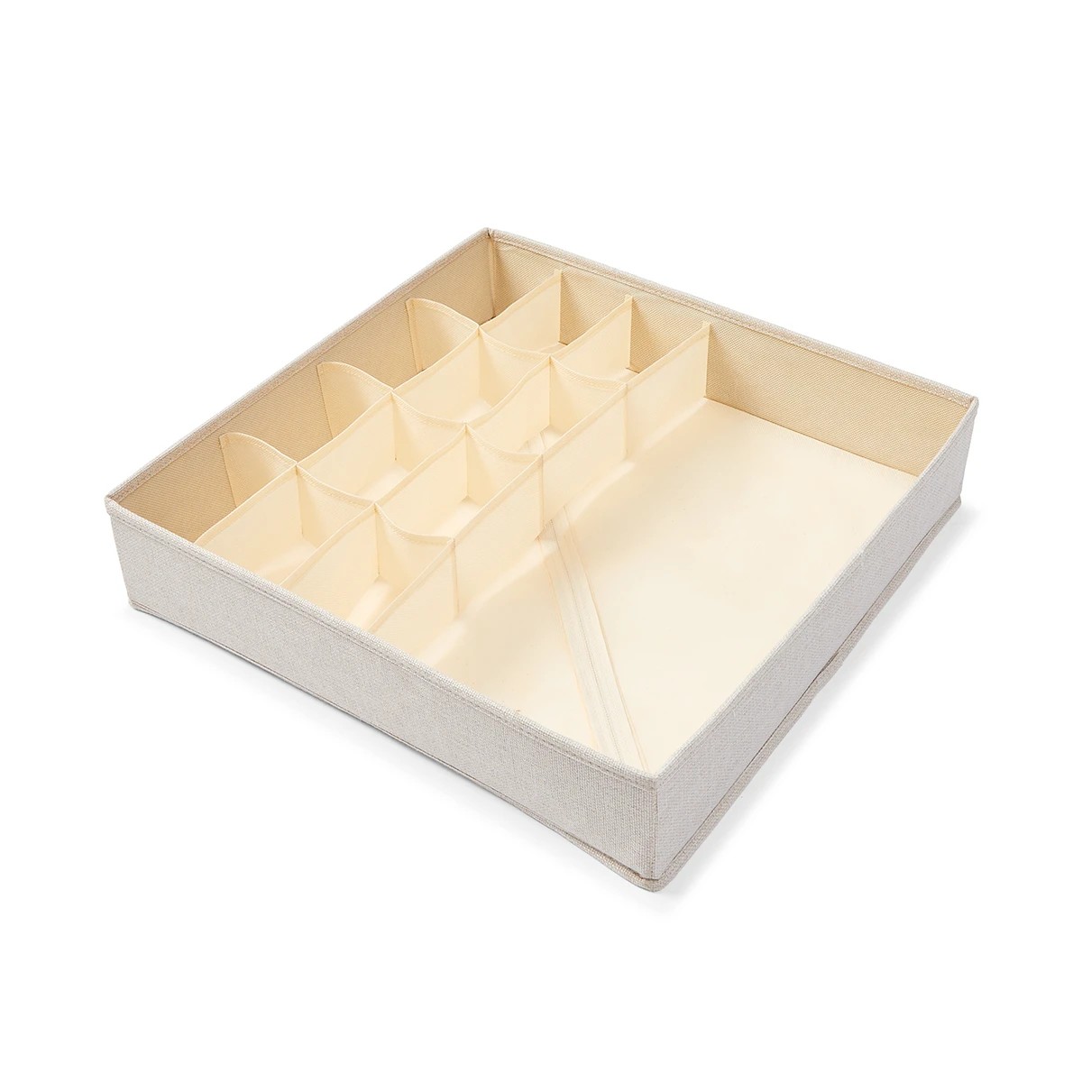 2 Linen Look Multi Grid Organiser - Beige, 2 of 8