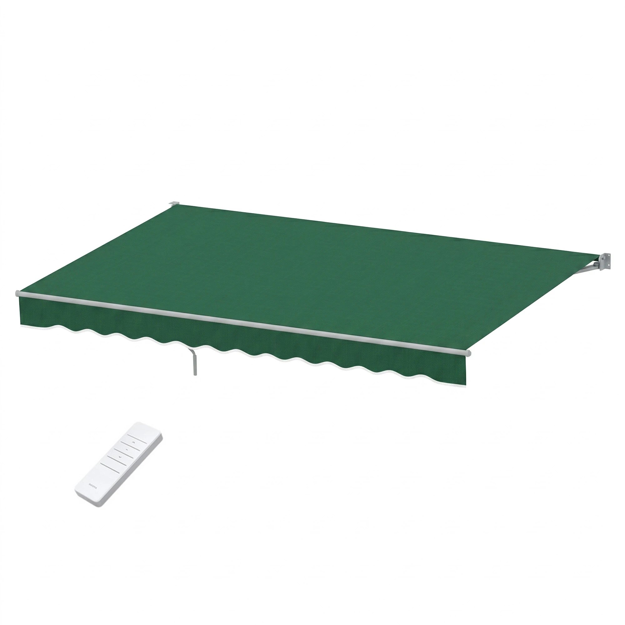 1 Instahut Retractable Folding Arm Awning Motorised Sunshade 5Mx3M - Green, 1 of 9
