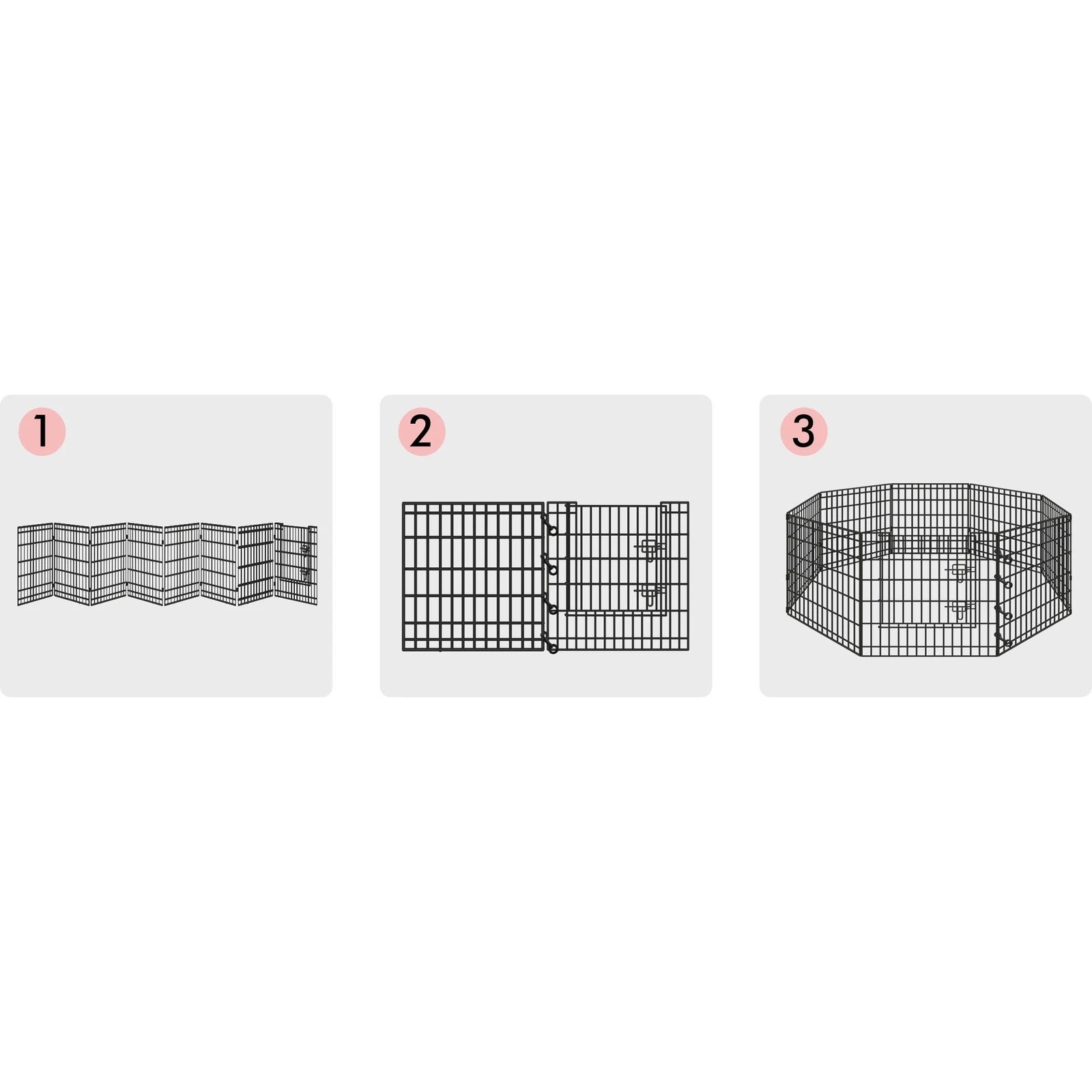 6 Beastie Dog Playpen Pet Metal Cage Fence 8 Panel Enclosure Puppy Pen 30" - Black, 6 of 6