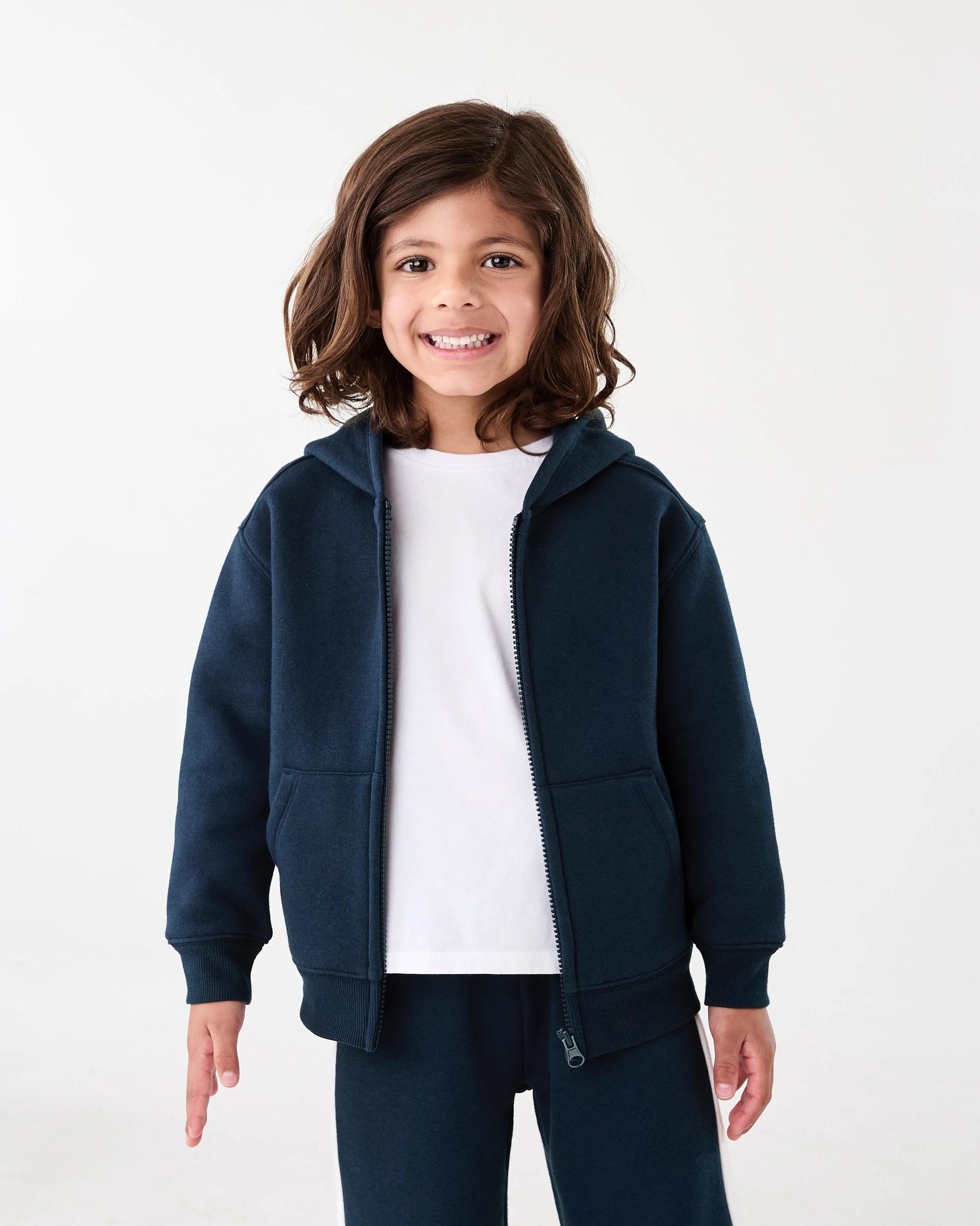 1 Plain Zip Through Hoodie Dress Navy, 1 of 8