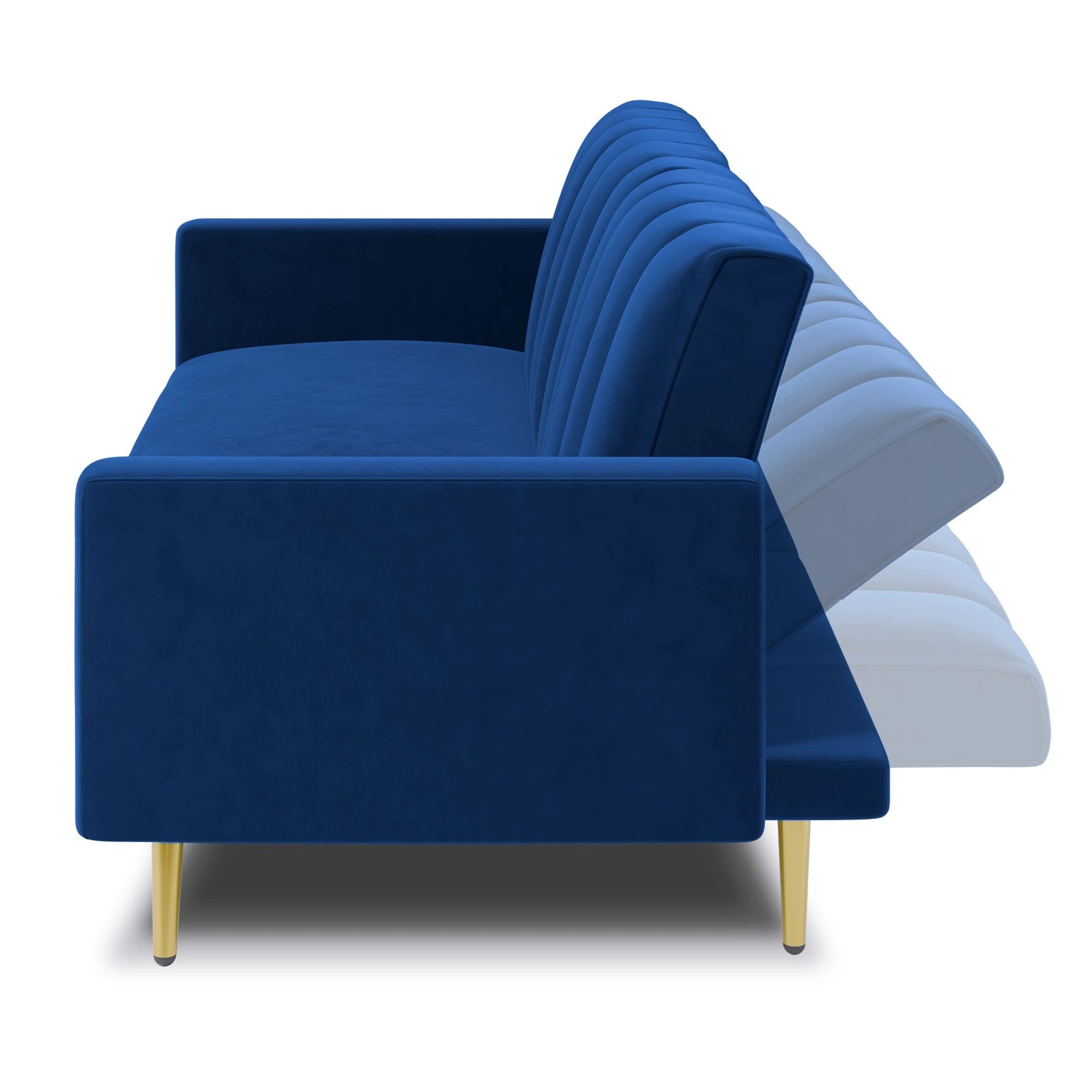 2 Alfordson Sofa Bed Couch 3 Seater Lounge Velvet - Blue, 2 of 9