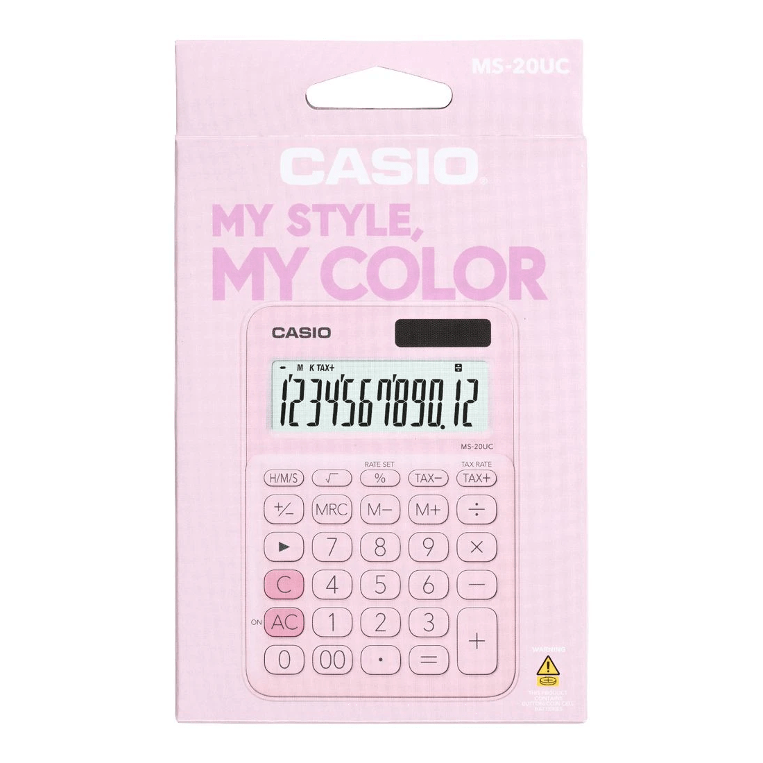 2 Casio 12 Digit Desk Calculator Light Pink MS20UC, 2 of 3