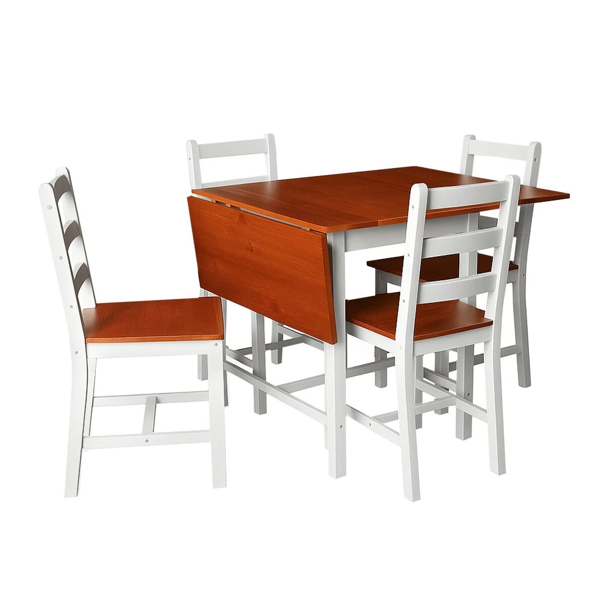 6 AUSWAY Folding Dining Table and Chairs Set Wooden Extendable, 6 of 6