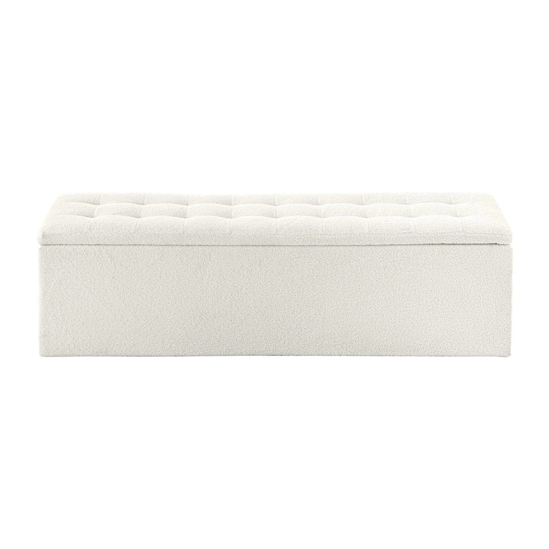 4 Oikiture Storage Ottoman Blanket Box Foot Stool Xl Chest Toy Sherpa Linen
 - White, 4 of 10