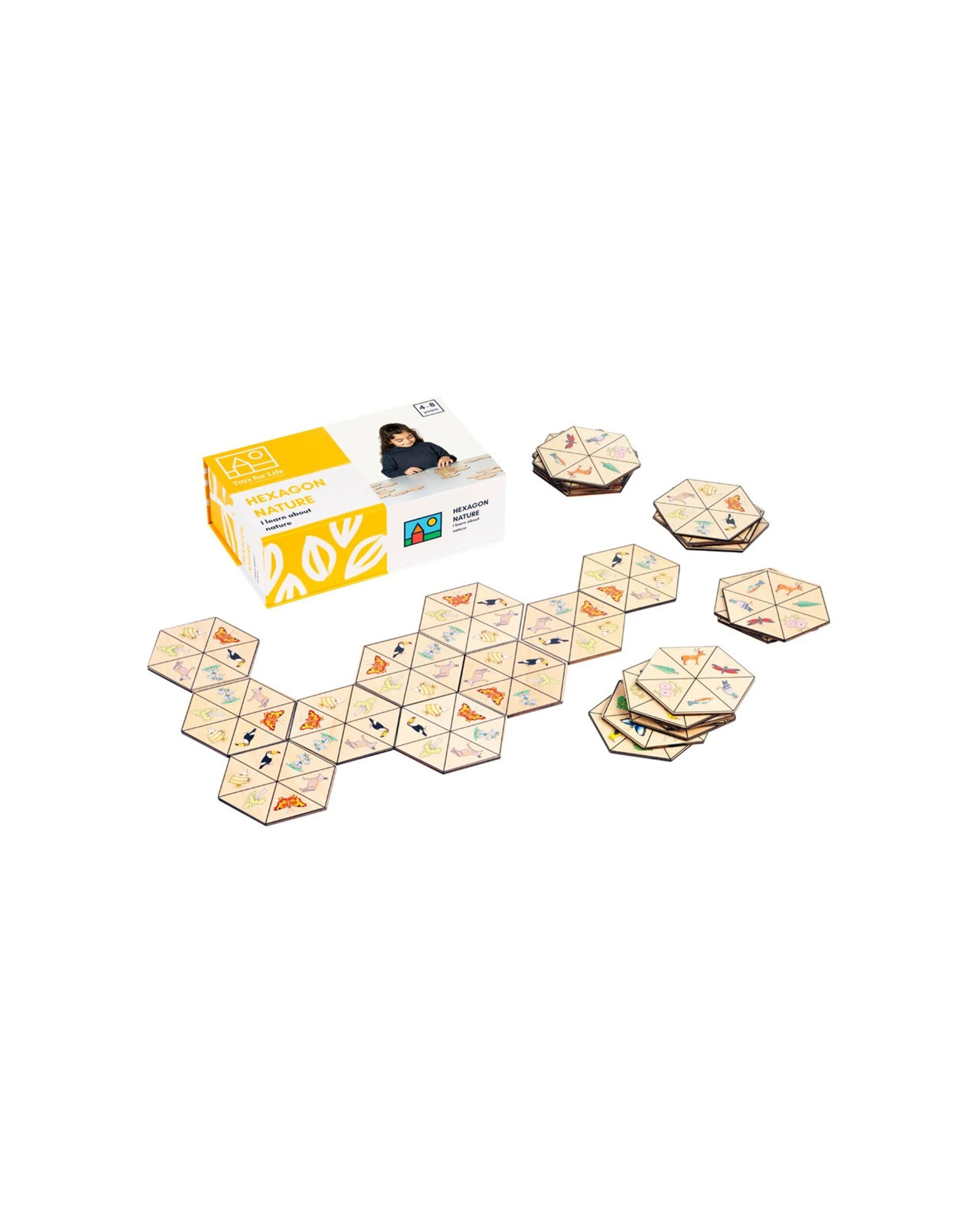 1 TFL 30pc Hexagon Nature Toy Educational Toy Wooden Puzzle Wooden Hexagons - Multi, 1 of 3