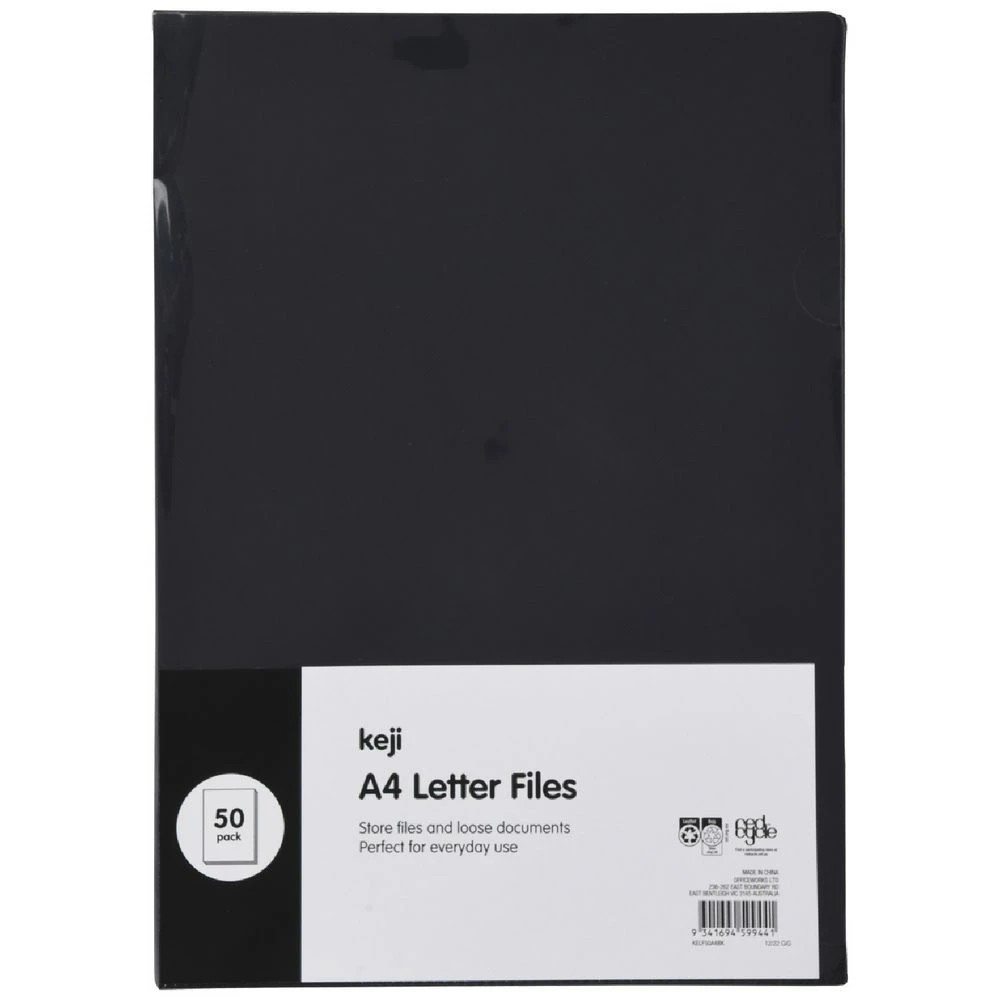 1 Keji A4 Letter Files Black 50 Pack, 1 of 3