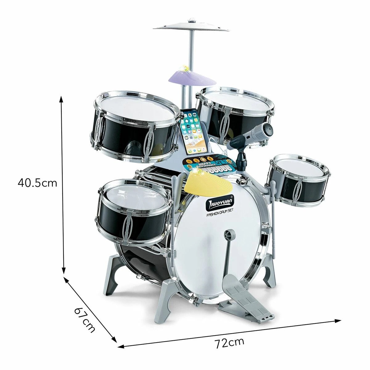 3 AUSWAY Kids Jazz Drum Set Junior Musical Educational Instrument, 3 of 4