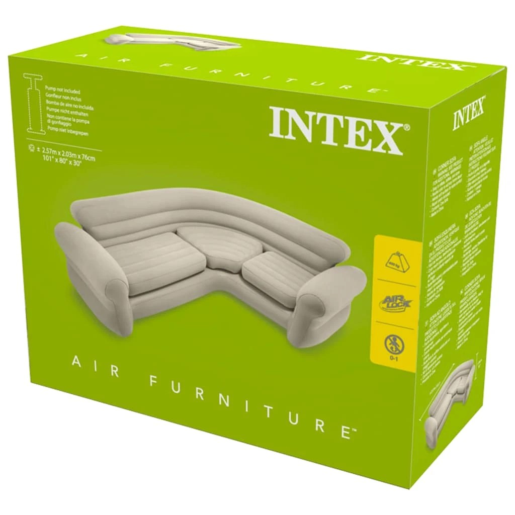 4 Intex Inflatable Large 257 X 203 X 76cm Corner Lounge Air Sofa/couch Furniture - Beige, 4 of 4