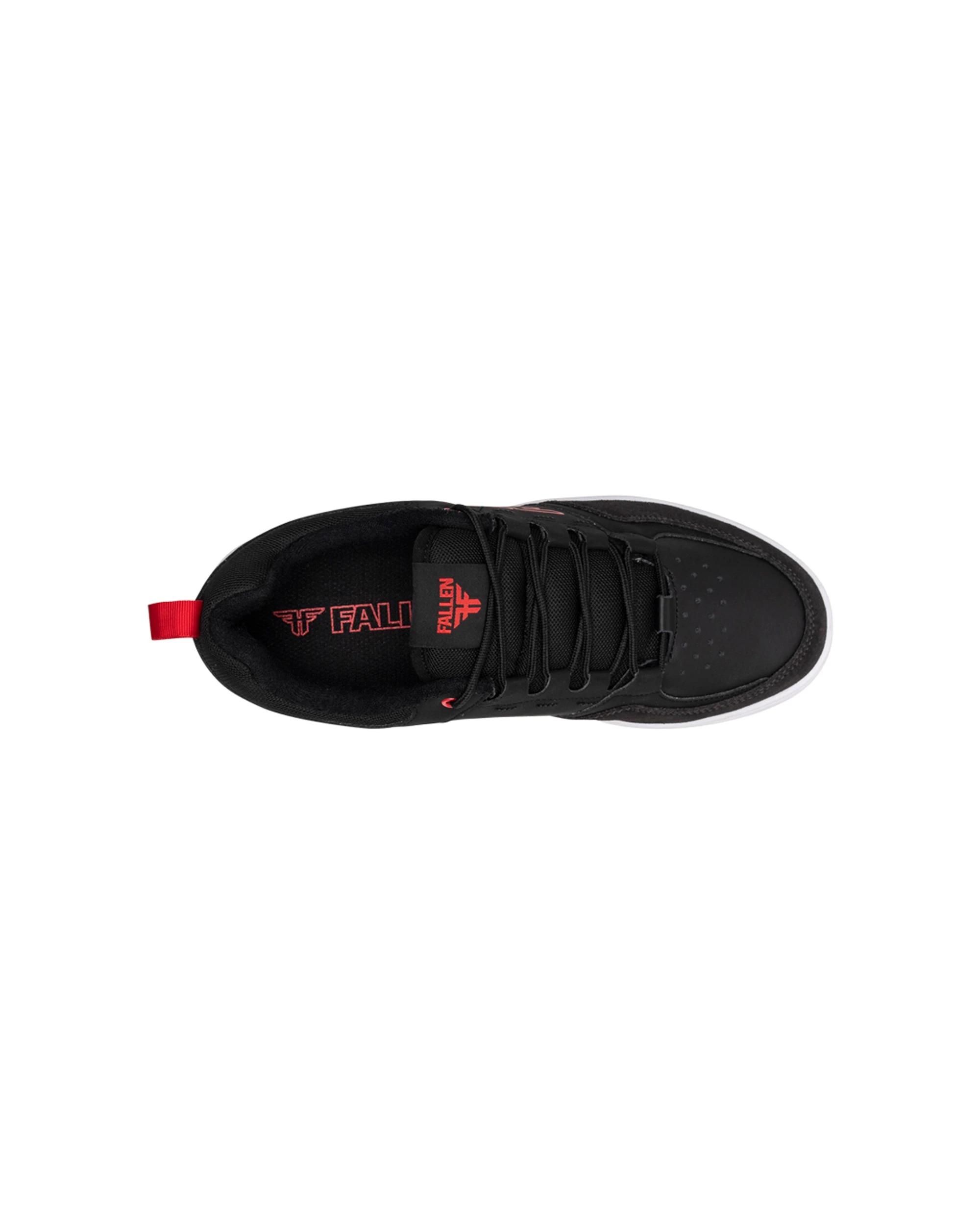 5 Fallen Footwear The Crest Suede/Leather Men Skate Sneaker Shoes BLK/GRY/RED, 5 of 5