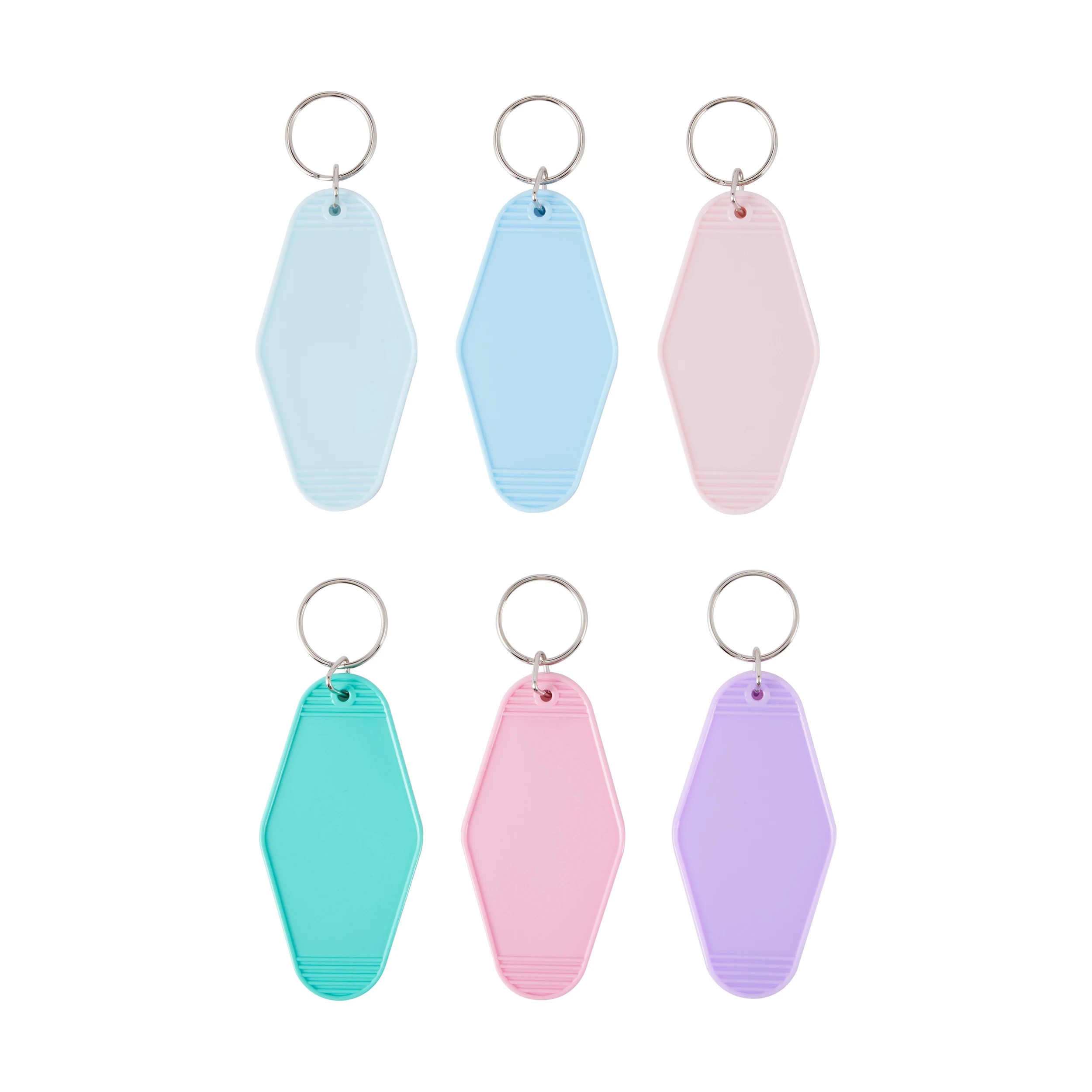 1 6 Pack Plastic Keychains, 1 of 2