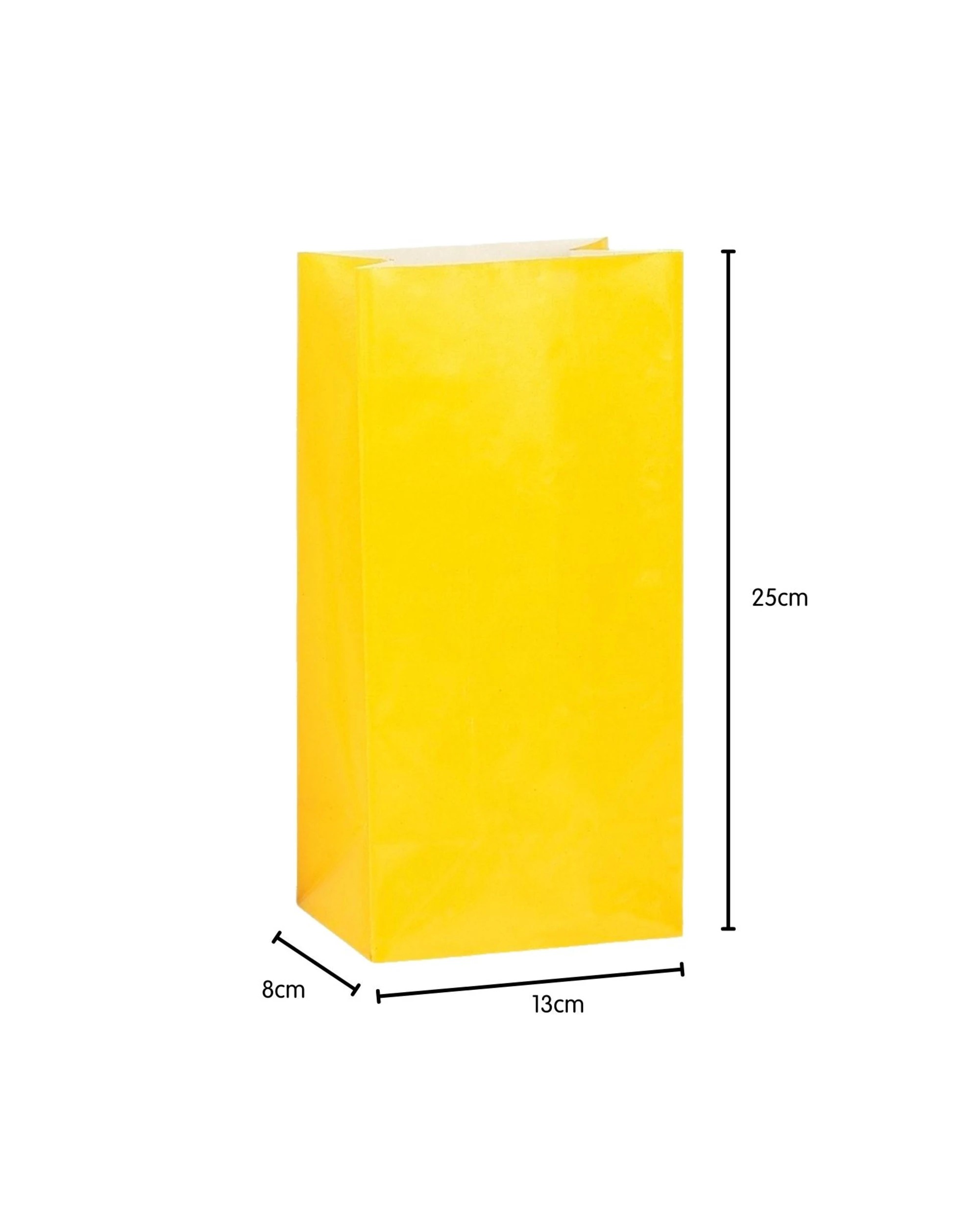 2 Unique Yellow Paper Party Bags Pack of 12 - Yellow, 2 of 2
