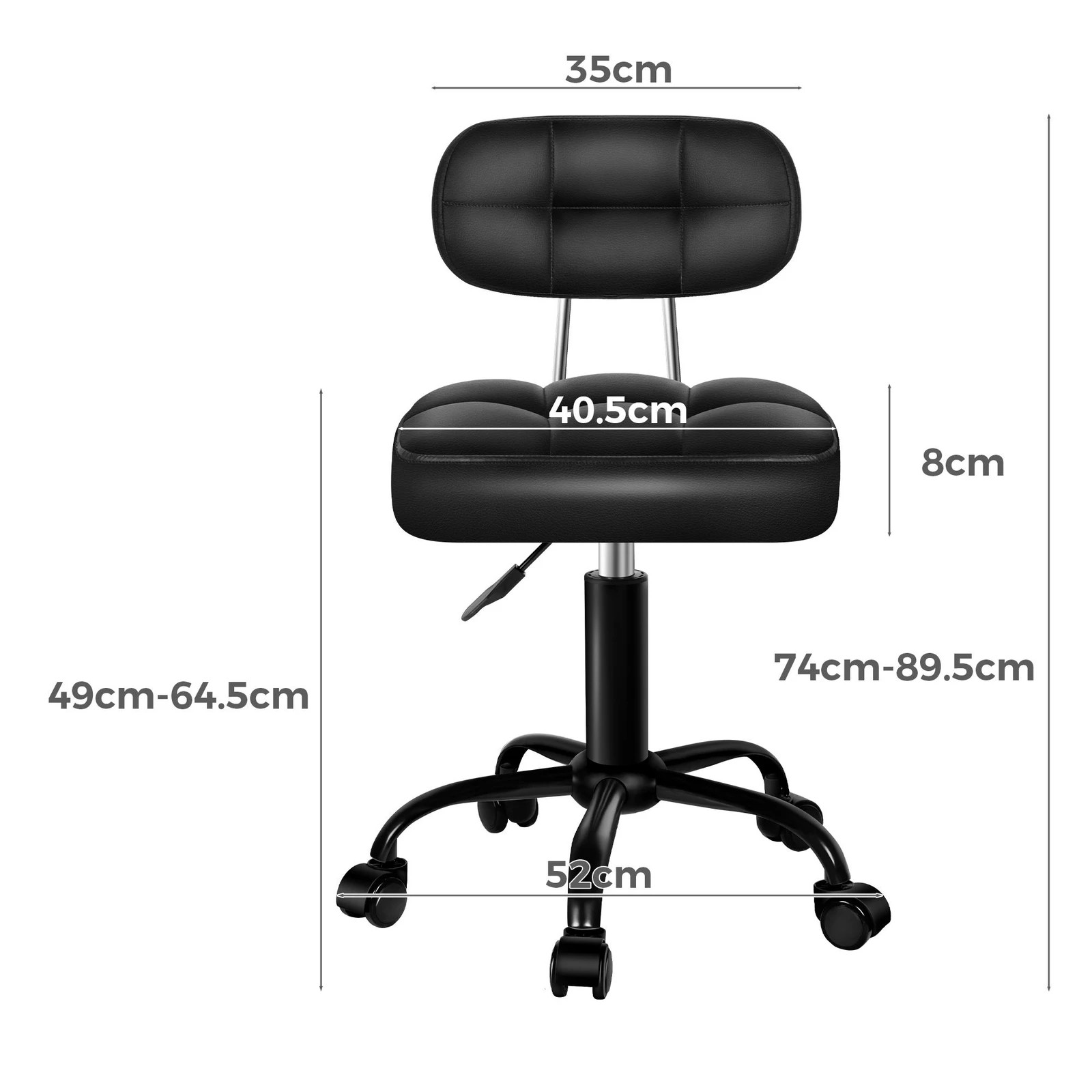 7 Alfordson Salon Stool Backrest Swivel Barber Hair Dress Chair Tufan - Black, 7 of 9