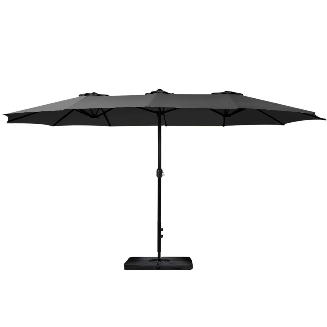 4 Instahut 4.57m Outdoor Umbrella w/Base Stand Beach Pole Garden Tilt - Black, 4 of 5