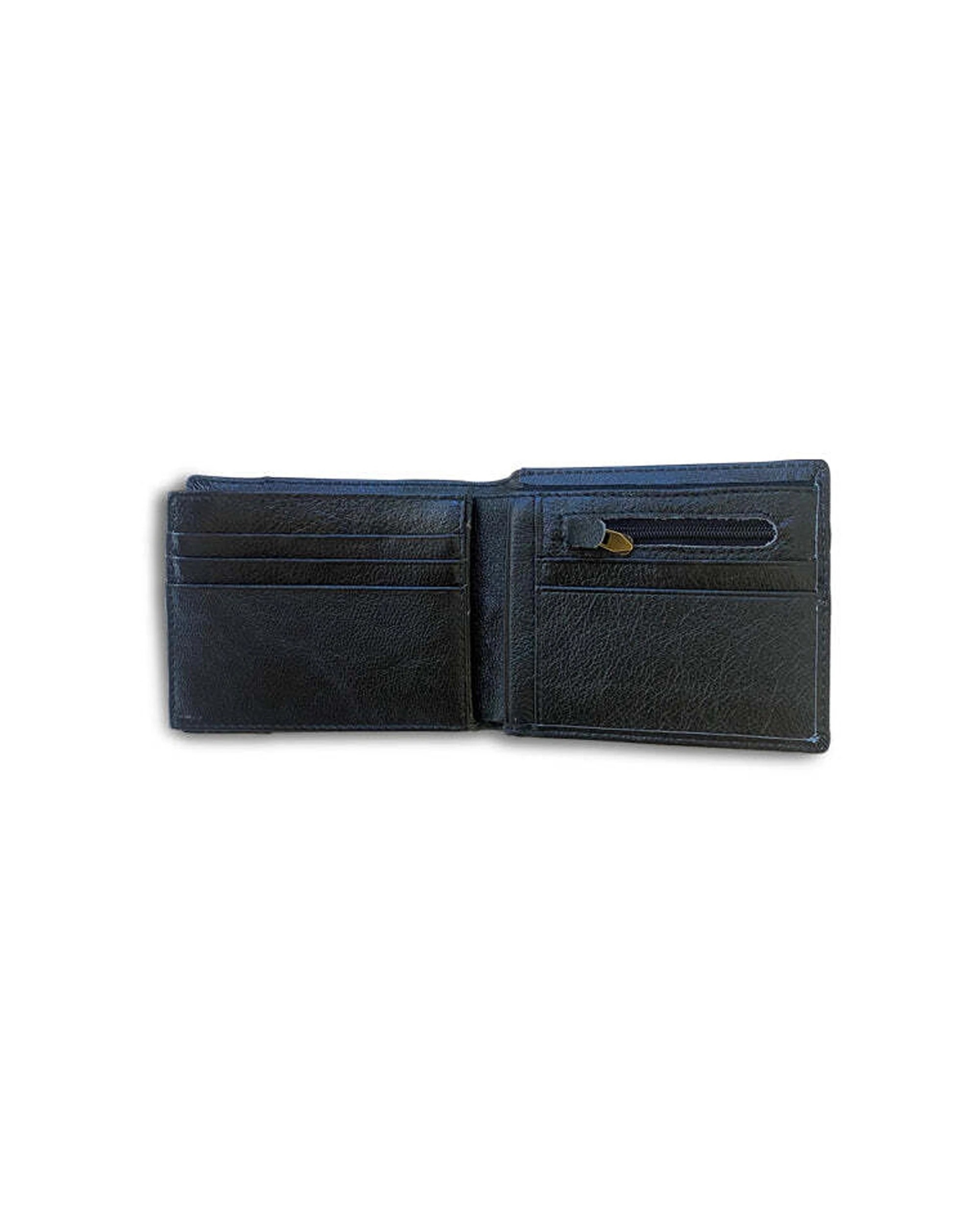 3 Mens Republic Leather Wallet Genuine Leather Modern Design - Black, 3 of 5