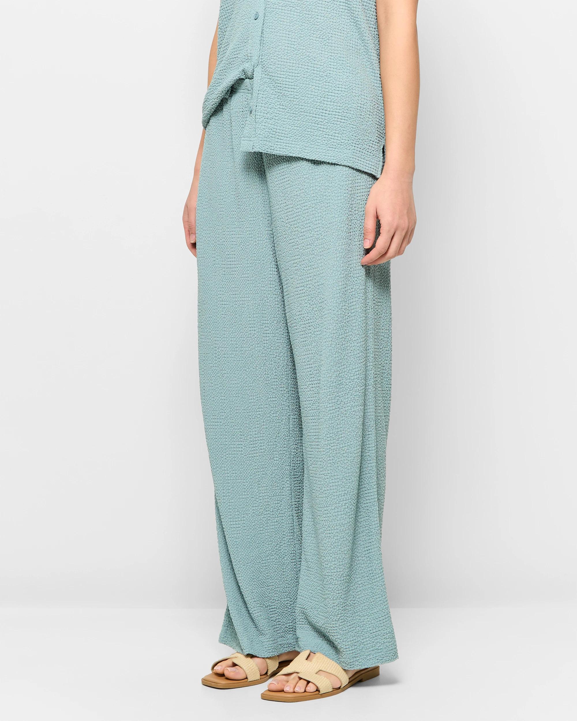 3 Target Textured Pull On Wide Leg Pants SEA BLUE, 3 of 5