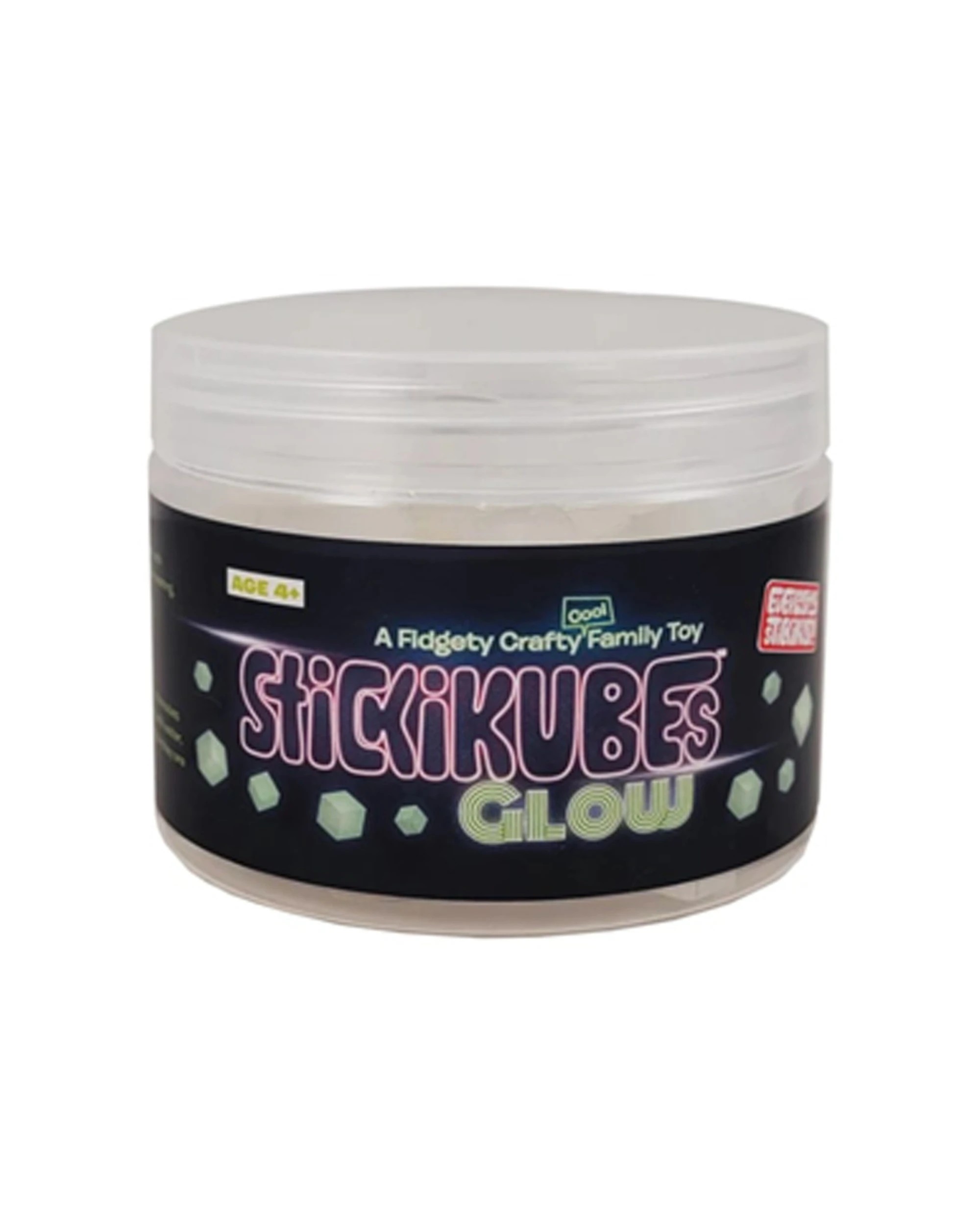 3 Stickikubes 125pc Glow In The Dark Tub Cubes Kids Play Fidget Toy, 3 of 3