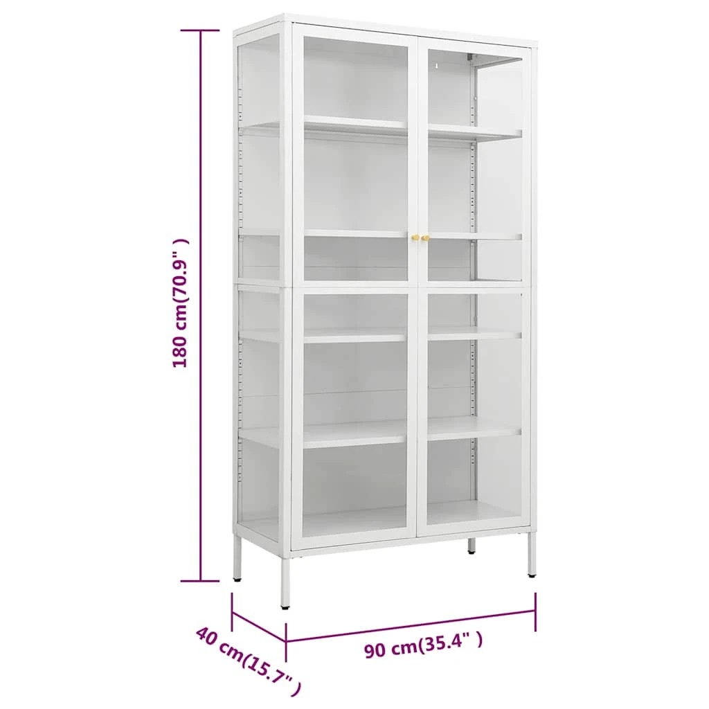 8 Vidaxl Display Cabinet - White, 8 of 9
