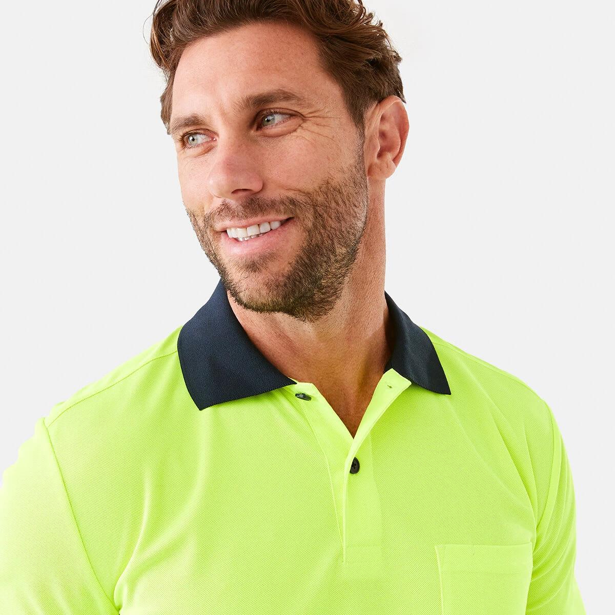 4 Workwear Short Sleeve Hi-Visibility Cool Polo Shirt FLURO YELLOW, 4 of 7