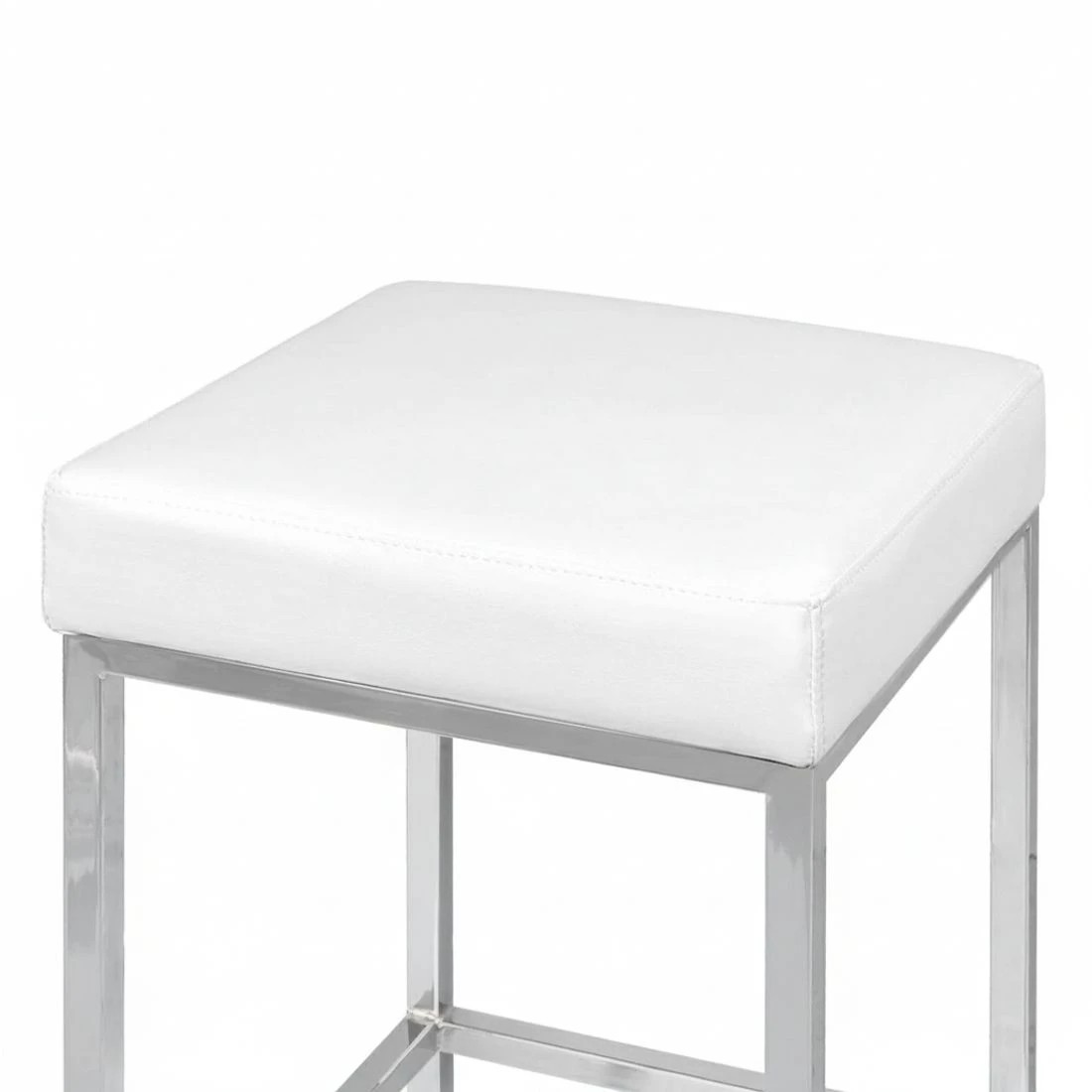 5 Artiss 4x Bar Stools Leather Padded Metal - White, 5 of 6