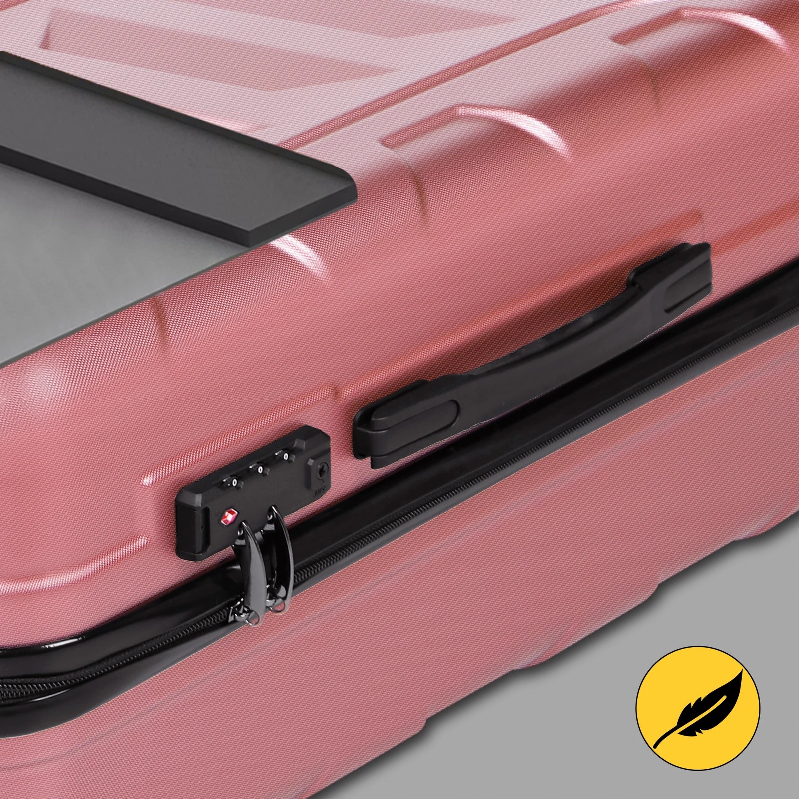 3 Alfordson Luggage 3PCS Set Suitcase Trolley TSA Carry on Hard Case - Pink, 3 of 10