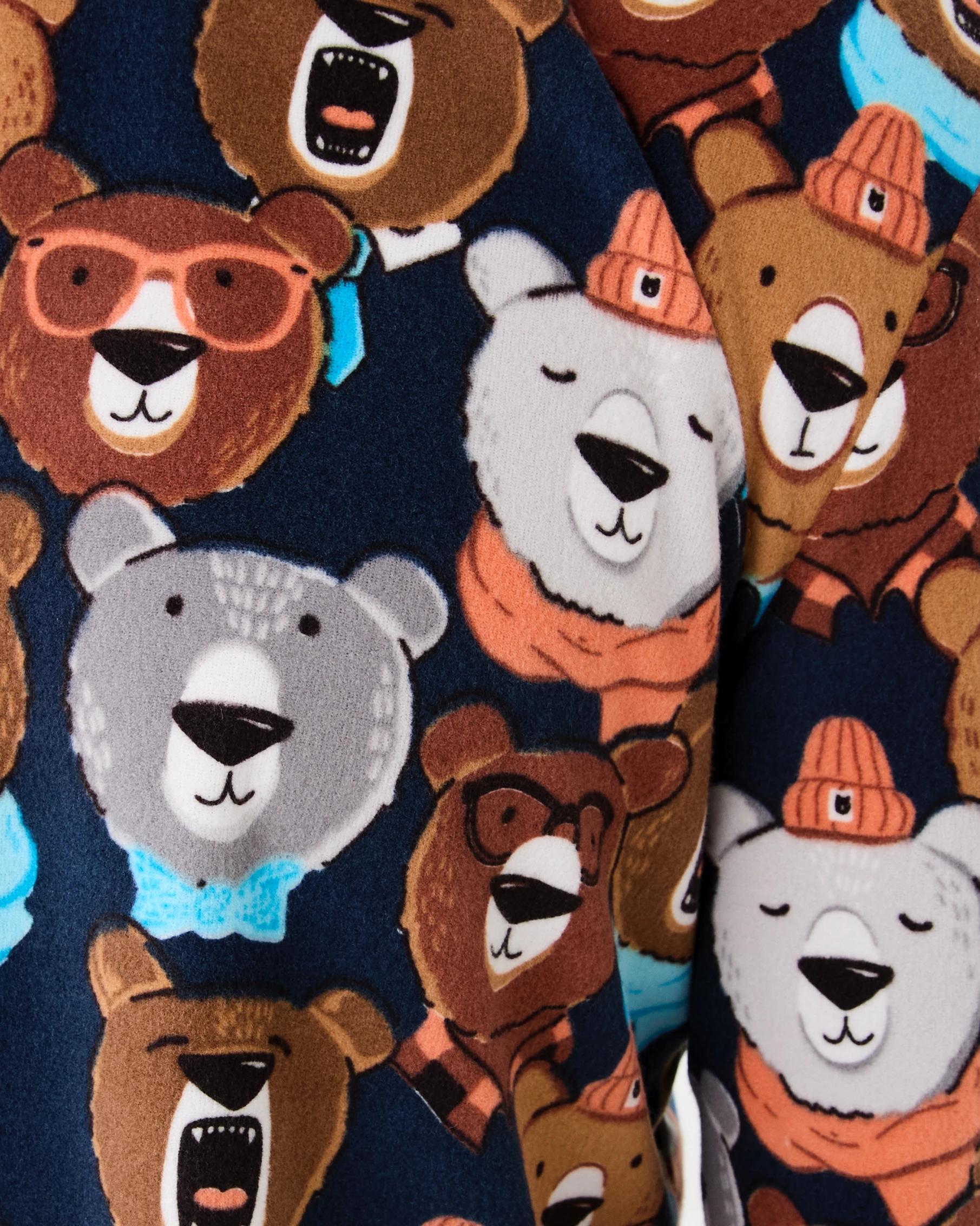 6 Long Sleeve Matching Jogger Pyjama Set Nvy Bears, 6 of 7