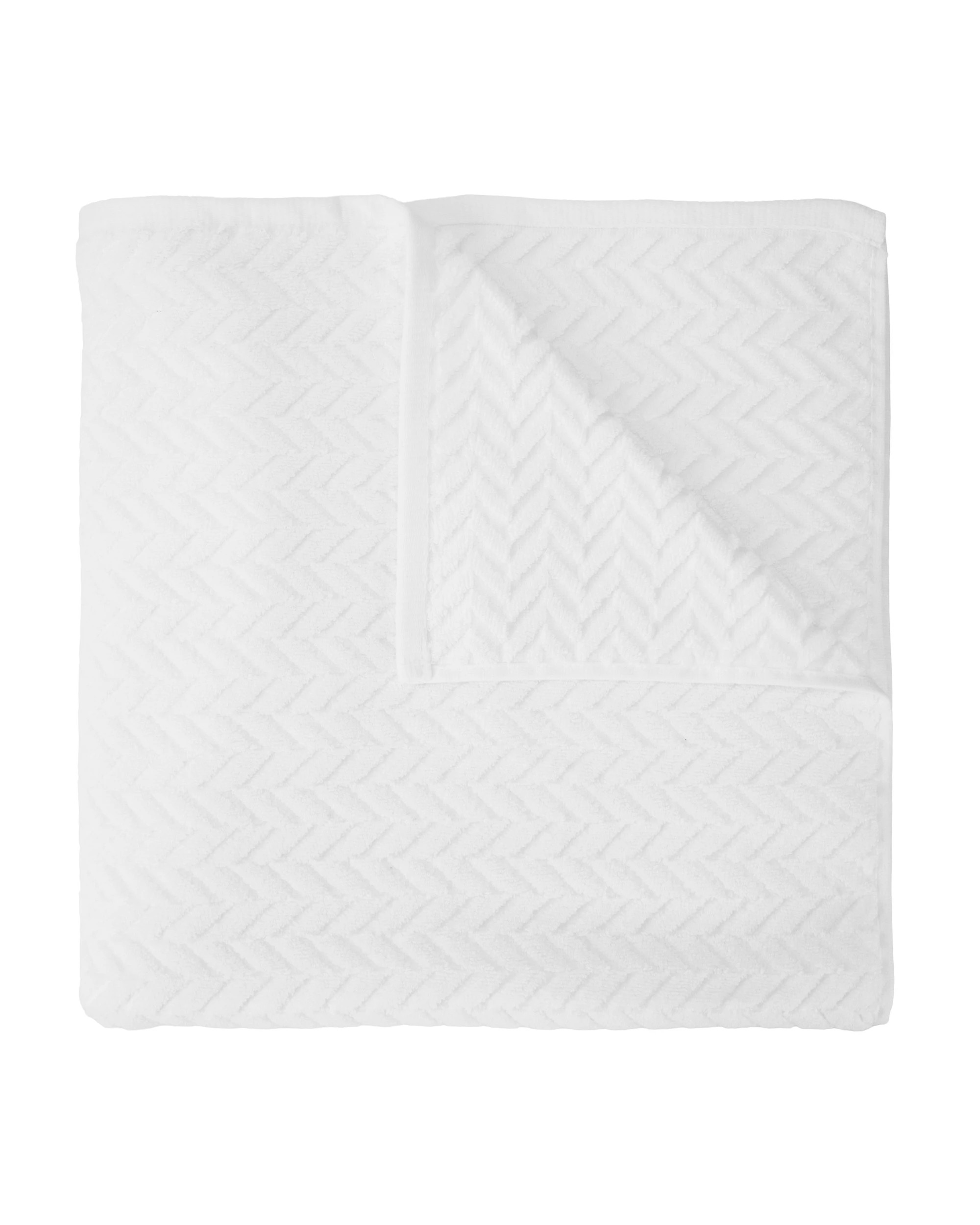 1 Chevron Cotton Bath Sheet - White, 1 of 6