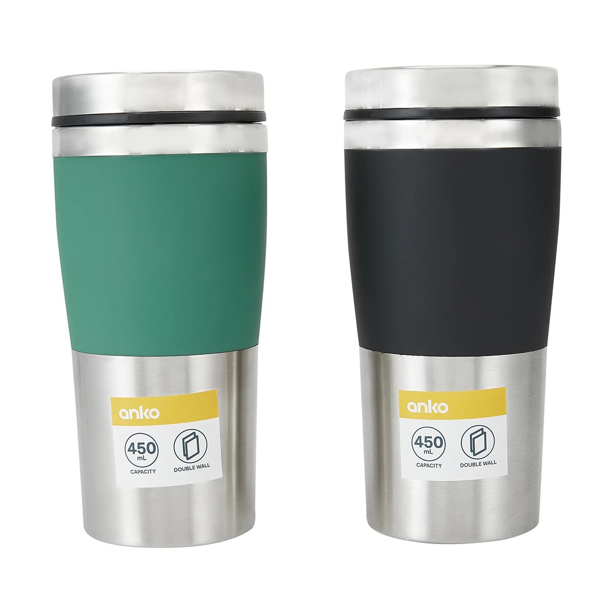 10 450ml Double Wall Travel Mug - Assorted, 10 of 10