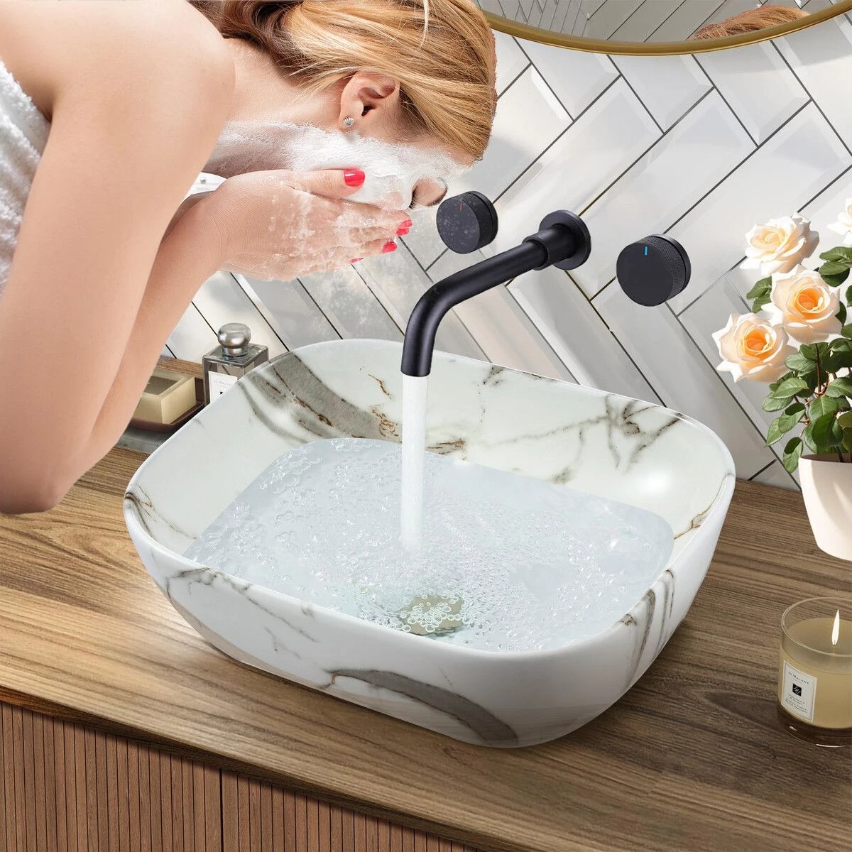 2 LUXSUITE Bathroom Vanity Sink Basin Vessel Hand Wash Washing Bowl Countertop Toilet Bath Above Counter Modern, 2 of 6