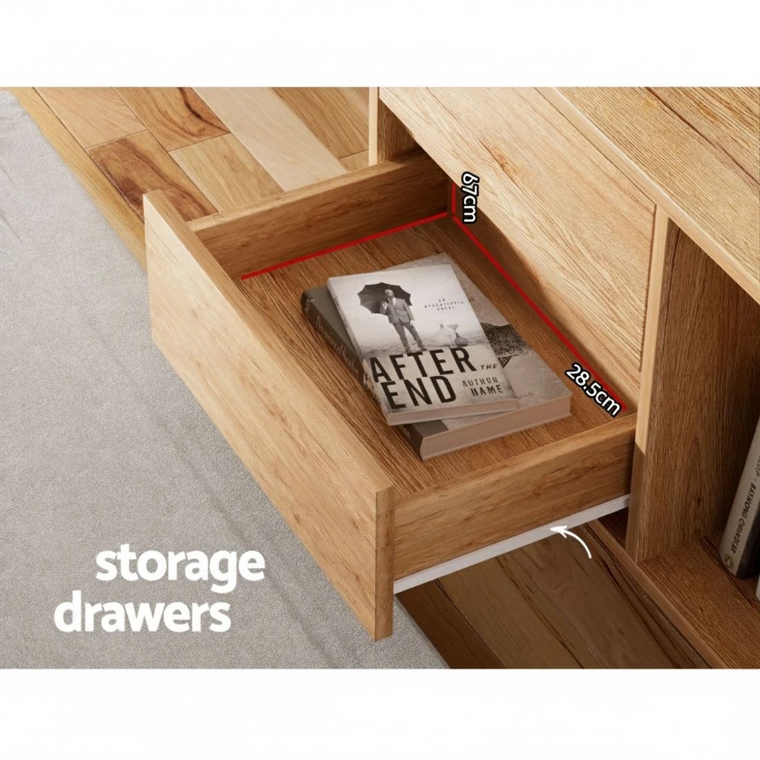 6 Artiss Asa Entertainment Unit Stand TV Cabinet Storage Drawer 180cm - Natural, 6 of 7