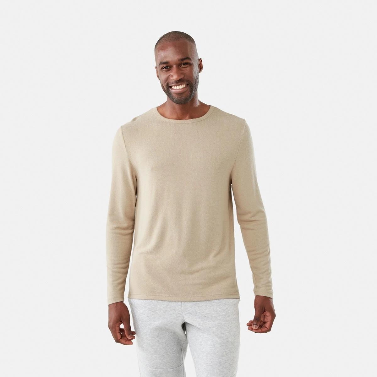 1 Long Sleeve Brushed Knit Top Oxford, 1 of 6