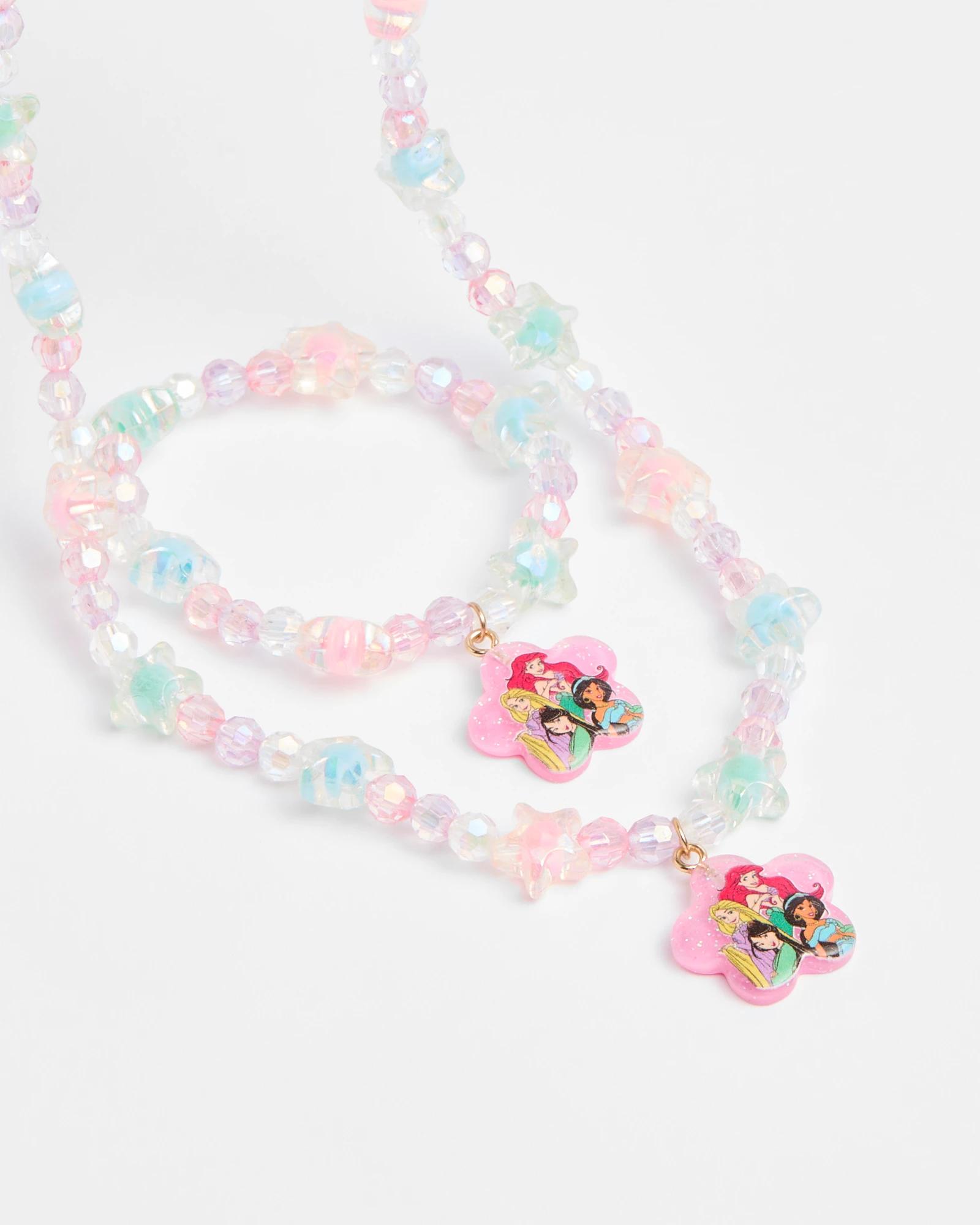 2 Kids Licensed Disney Princess Necklace And Bracelet Set MULTI, 2 of 2