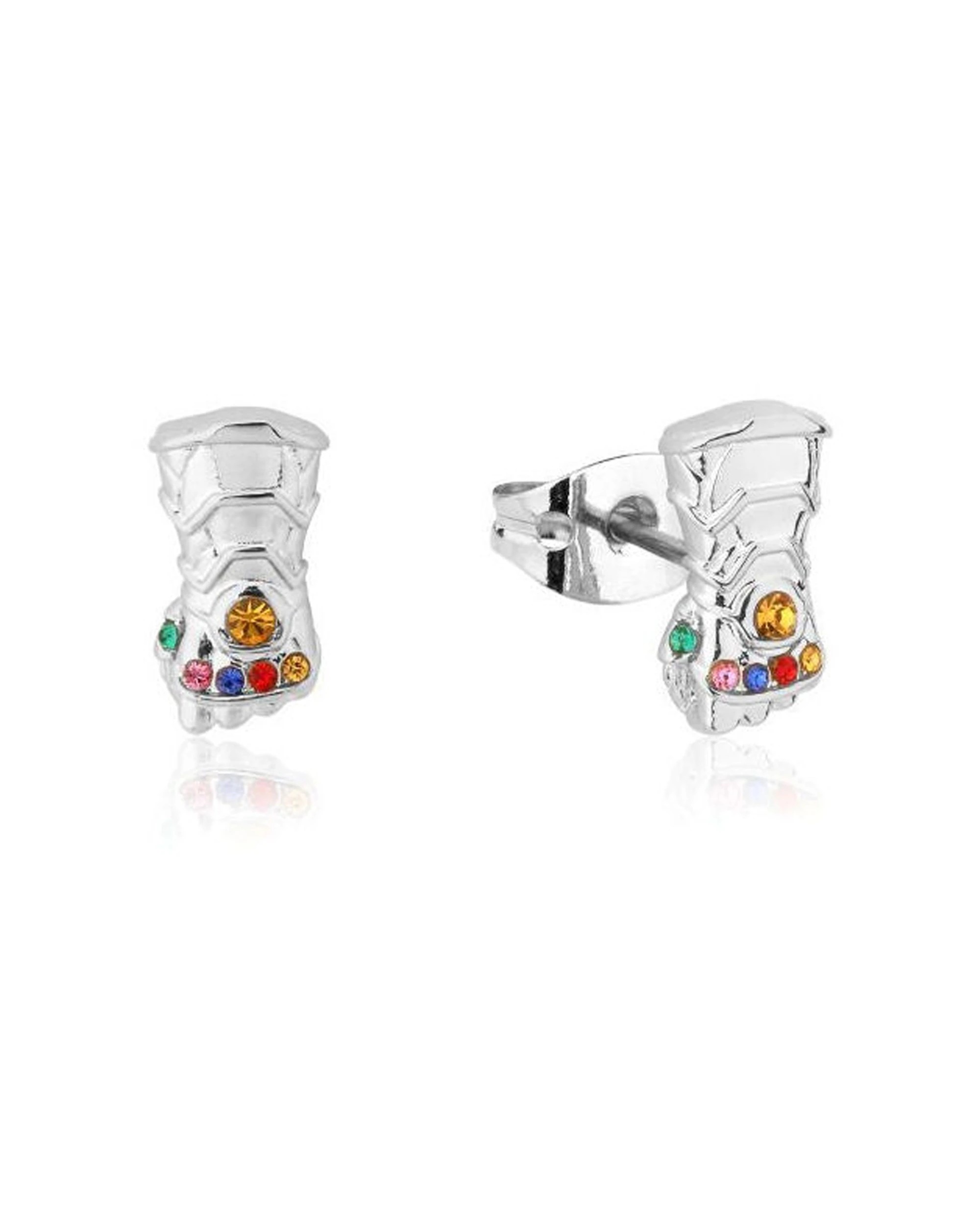 1 Couture Kingdom Marvel Infinity Gauntlet Stud Earrings 12mm - Silver, 1 of 2