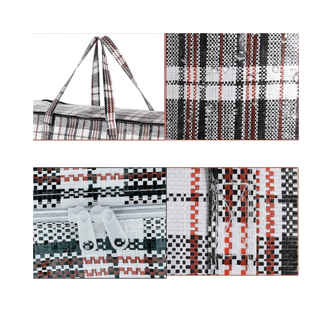 5 BR Home 40x Large Stripe Bag Packing Storage Strip Zip Shopping Travel Check House Moving 65cm x 55cm x 30cm, 5 of 7