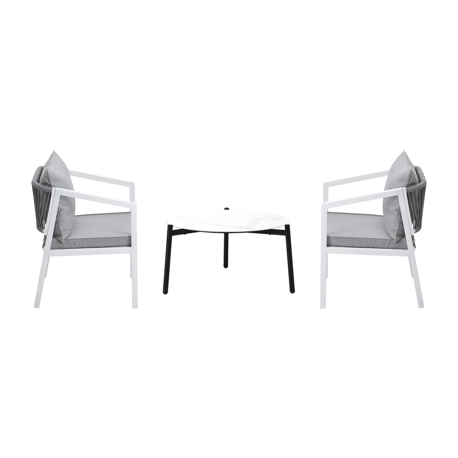 7 Livsip Outdoor Patio Setting Furniture Lounge Set White 70cm Coffee Table - Multi, 7 of 9