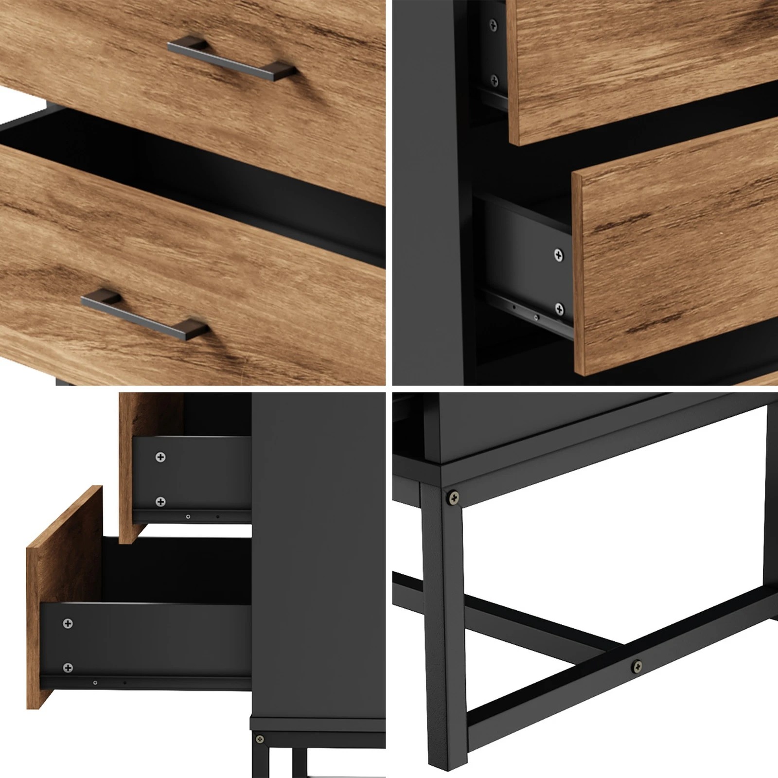 4 Oikiture 4 Chest Of Drawers Storage Cabinet Dresser Table Tallboy Metal
 - Multi, 4 of 10