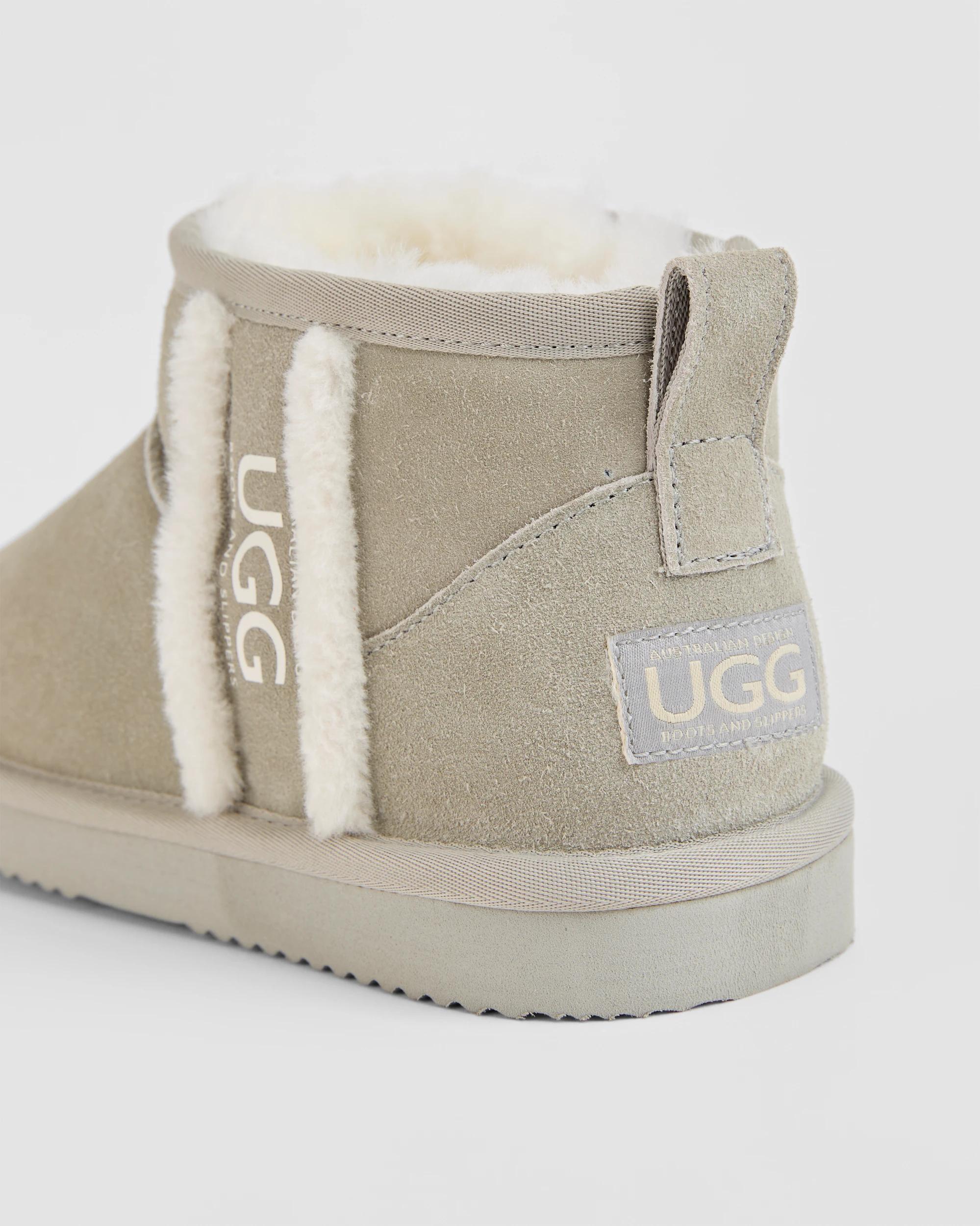 3 Australian Design Ugg Boots and Slippers Australian Design Ugg Sheepskin and Leather Boot LIGHT GREY, 3 of 5