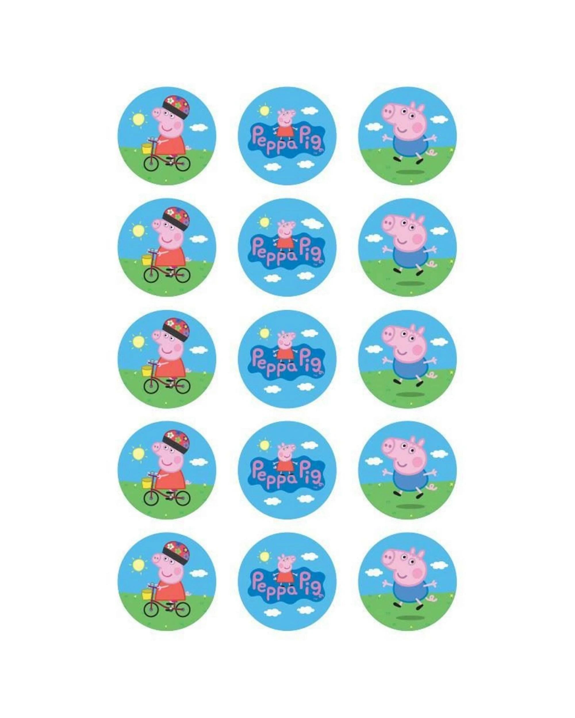1 Peppa Pig Peppa Pig Edible Cupcake Decorations Pack of 15, 1 of 1
