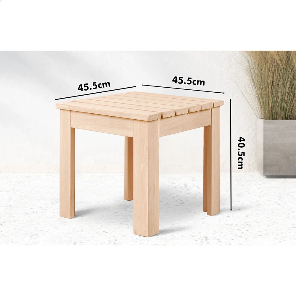 9 Alfordson Wooden Side Desk Coffee Table Outdoor Furniture Patio Garden - Natural, 9 of 9