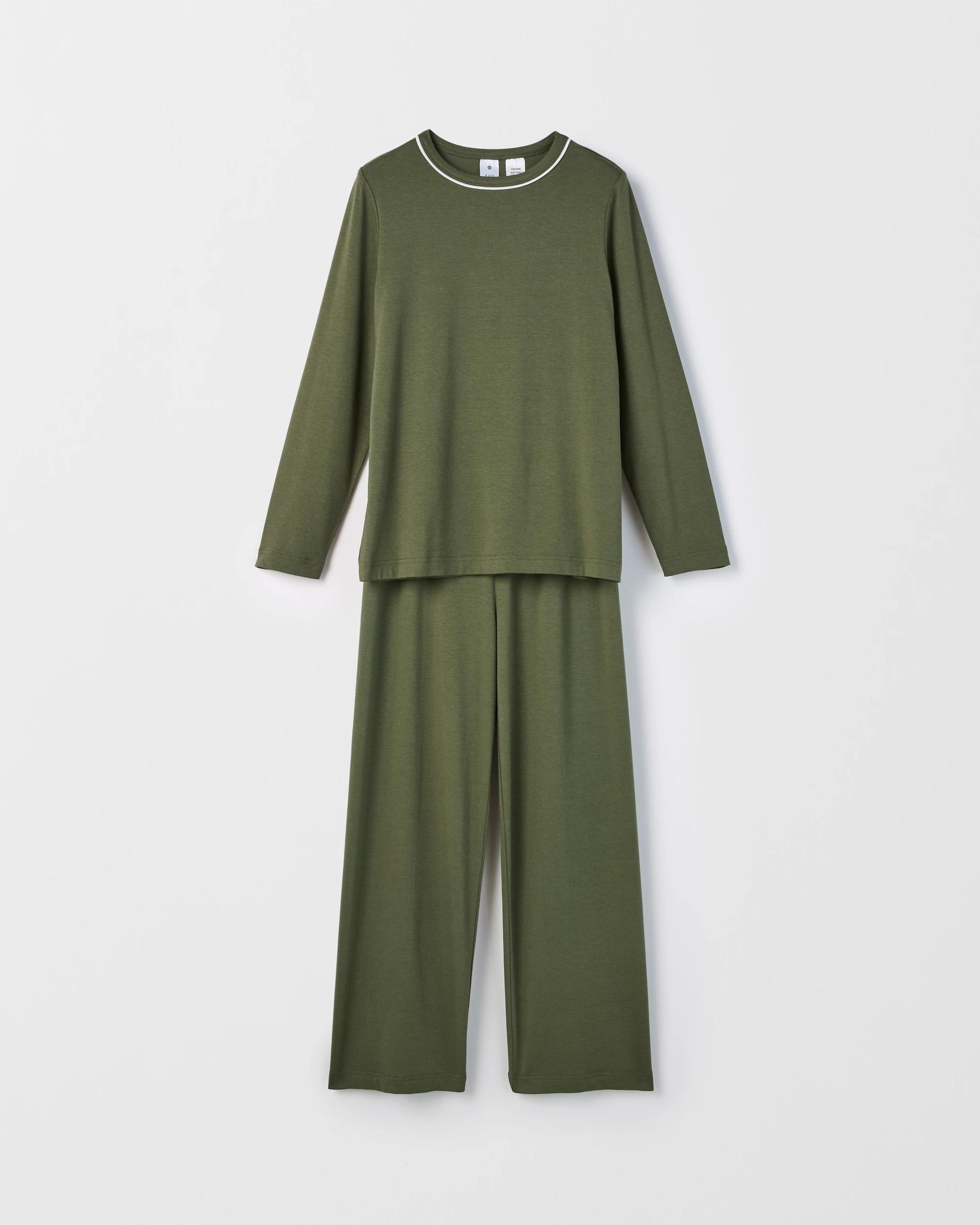 5 Target Kids Bamboo Older Boys Long Sleeve and Pants Pyjama Set KHAKI SOLID, 5 of 7