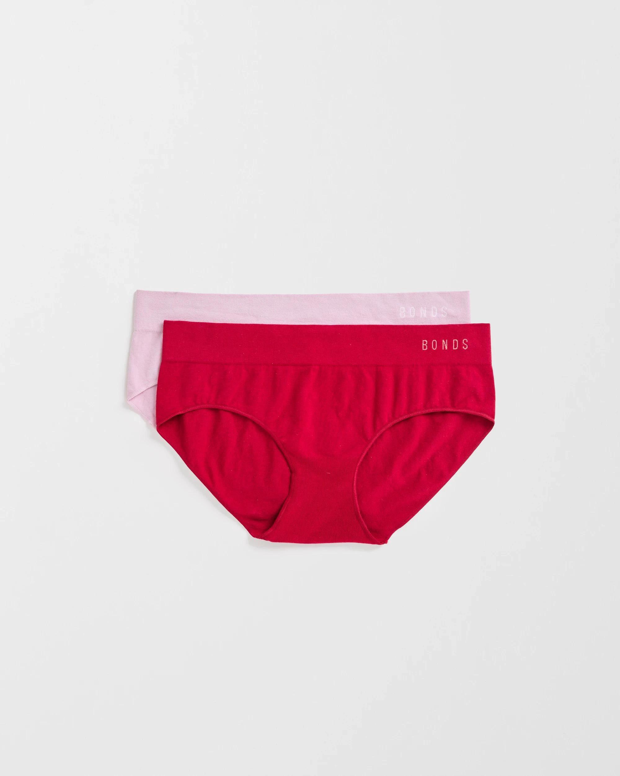 2 Bonds 2 Pack Seamless Midi Briefs CHERRY/FROSTED MAUVE, 2 of 4