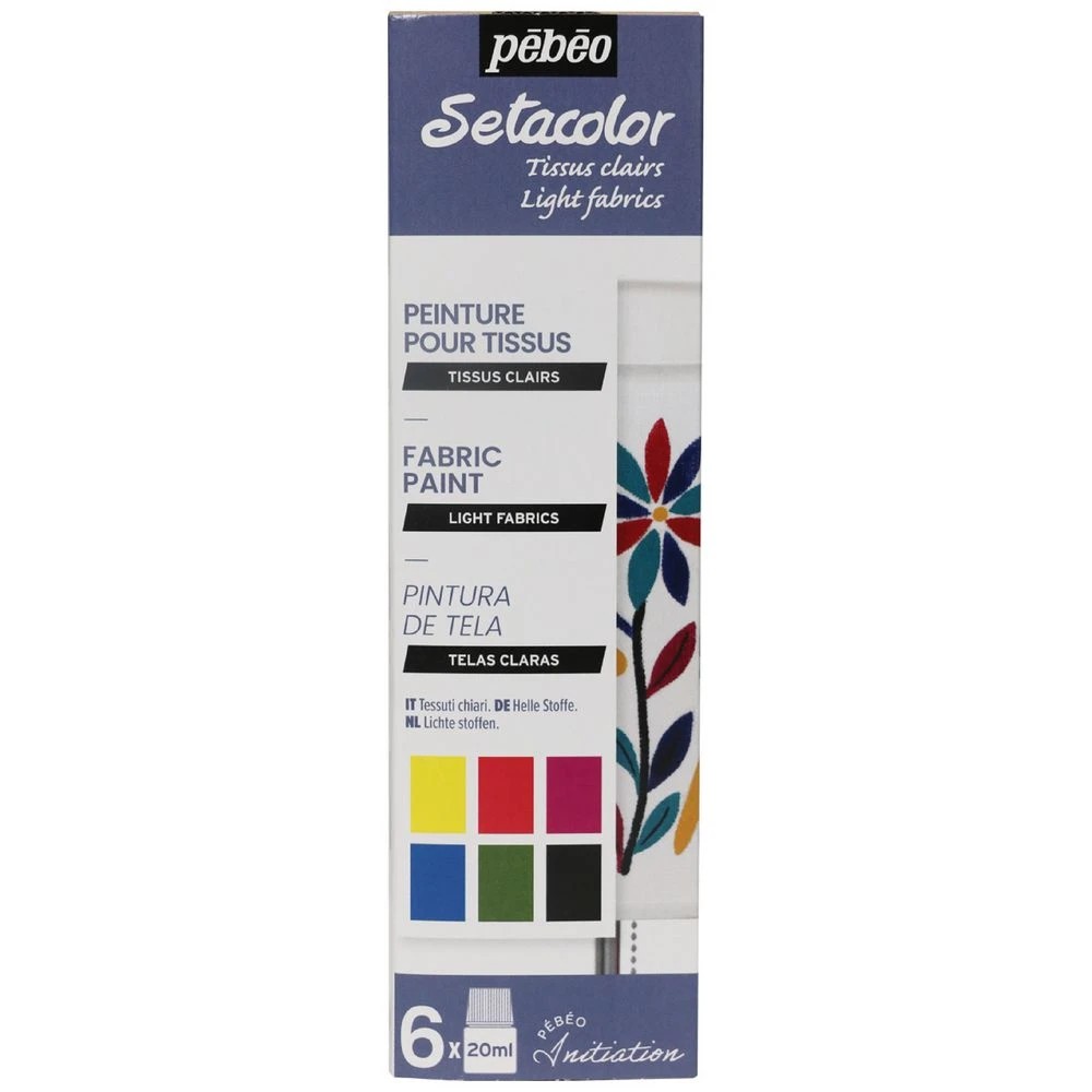 1 Pebeo Setacolor Fabric Paint Light Assorted 6 Pack, 1 of 1
