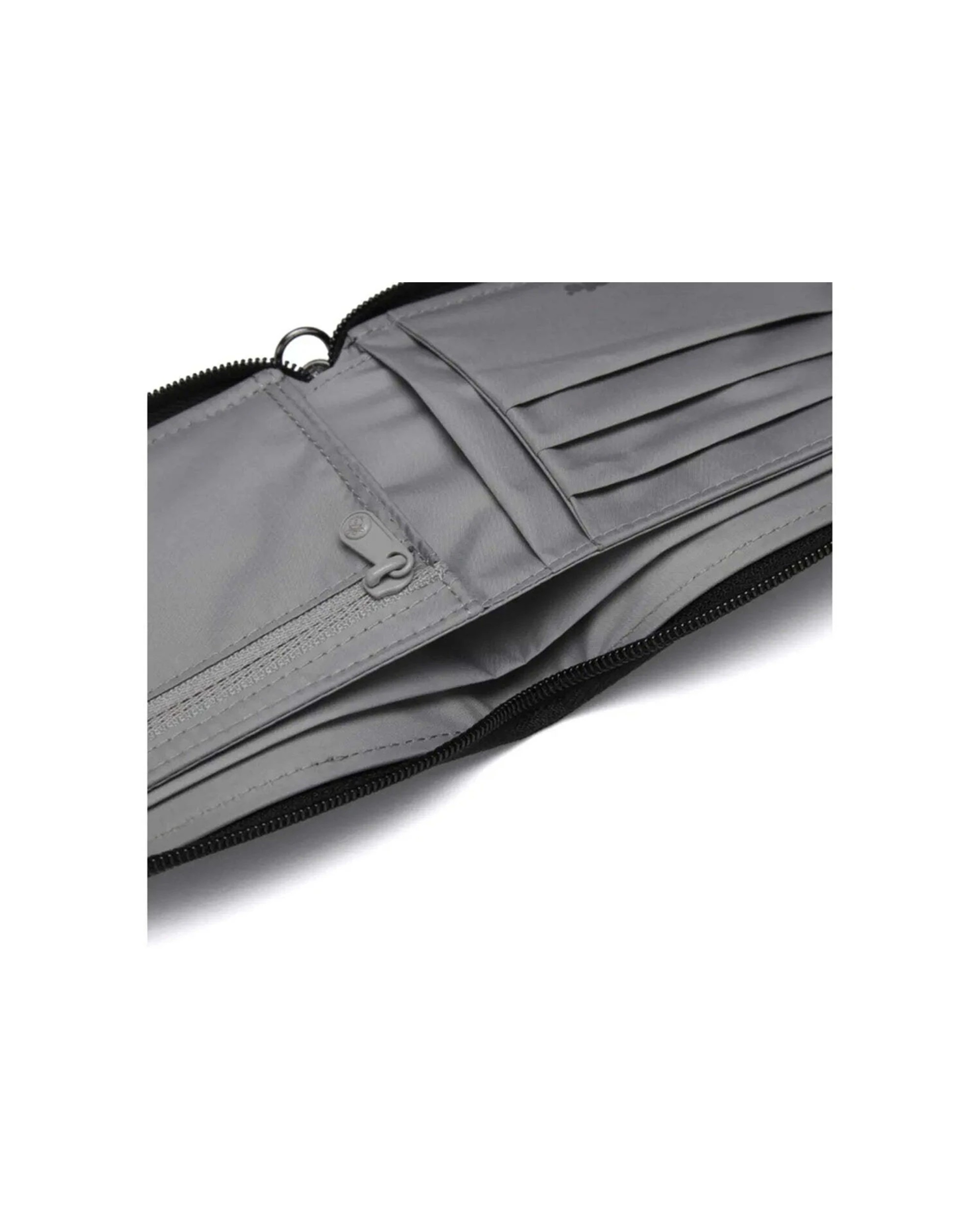 6 Pacsafe RFIDsafe Zip Around Wallet RFID Blocking Easy Card Access Hidden Pocket Jet - Black, 6 of 7
