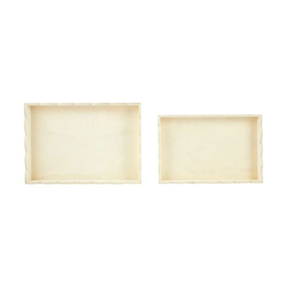 3 2 Piece Wood Scallop Tray, 3 of 7