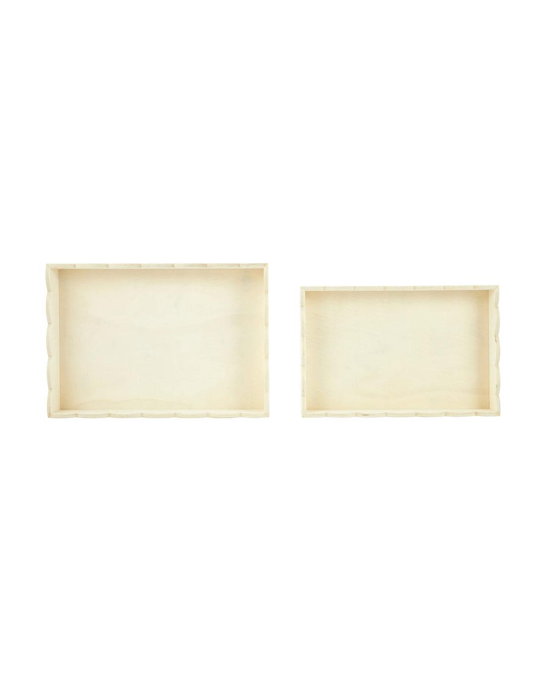 3 2 Piece Wood Scallop Tray, 3 of 7