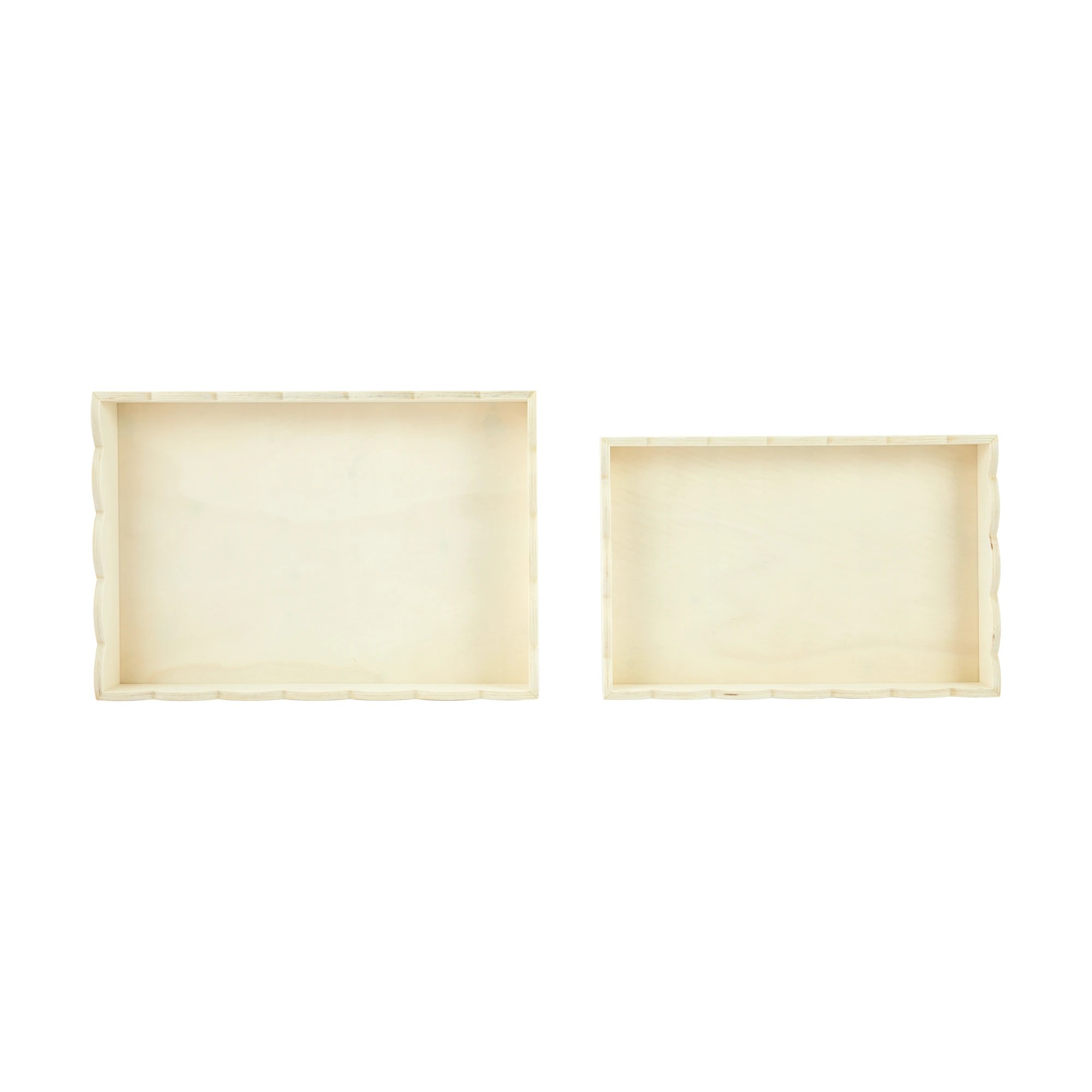 3 2 Piece Wood Scallop Tray, 3 of 7