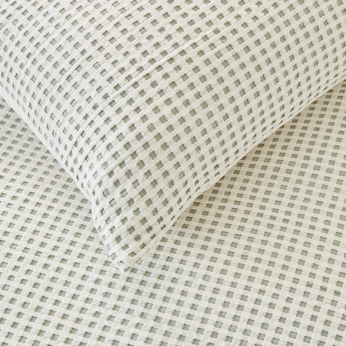 4 Dakota Cotton Quilt Cover Set - Queen Bed, Sage, 4 of 7