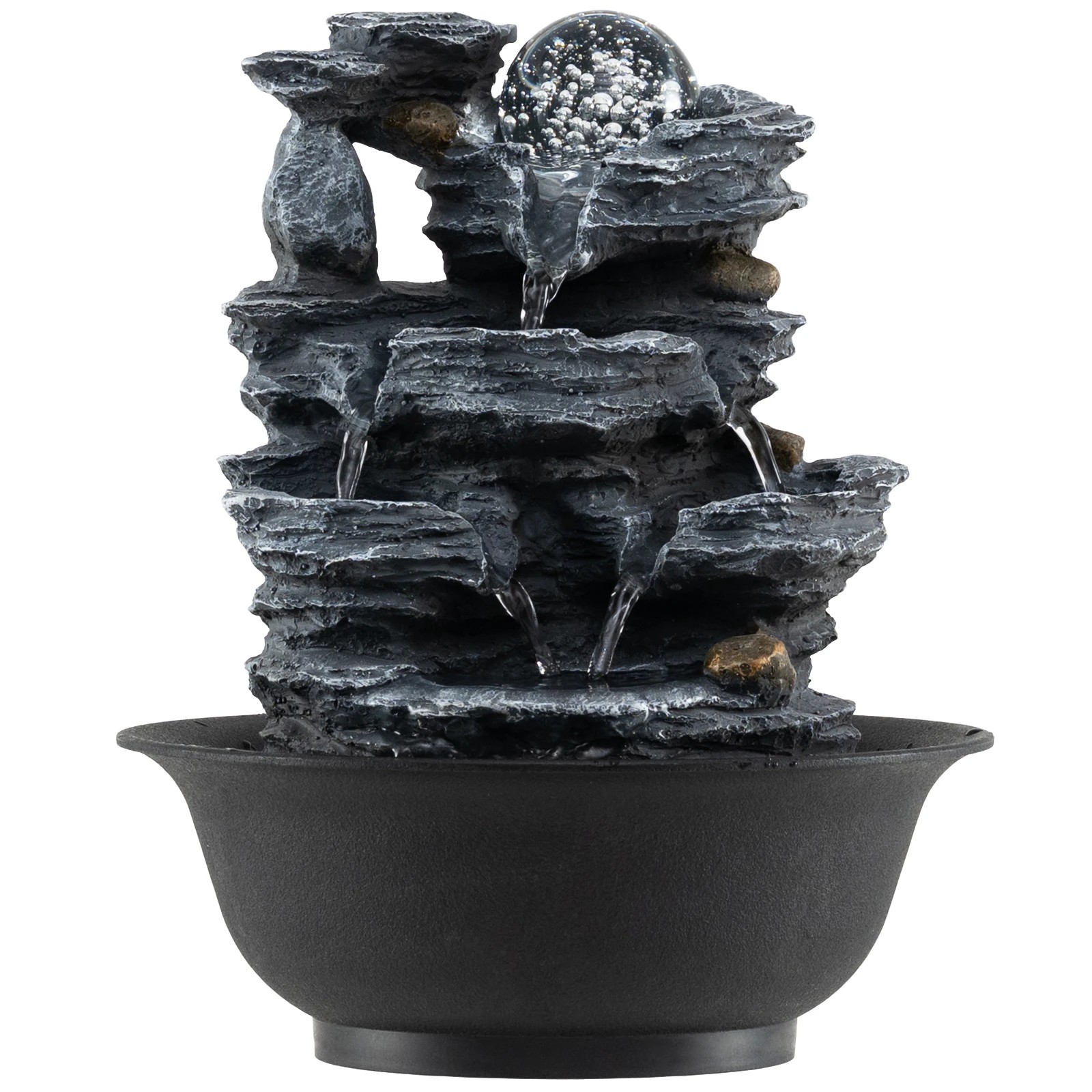 1 Costway LED Tabletop Water Fountain w/Rolling Crystal Ball Indoor Cascading Water Feature, 1 of 1