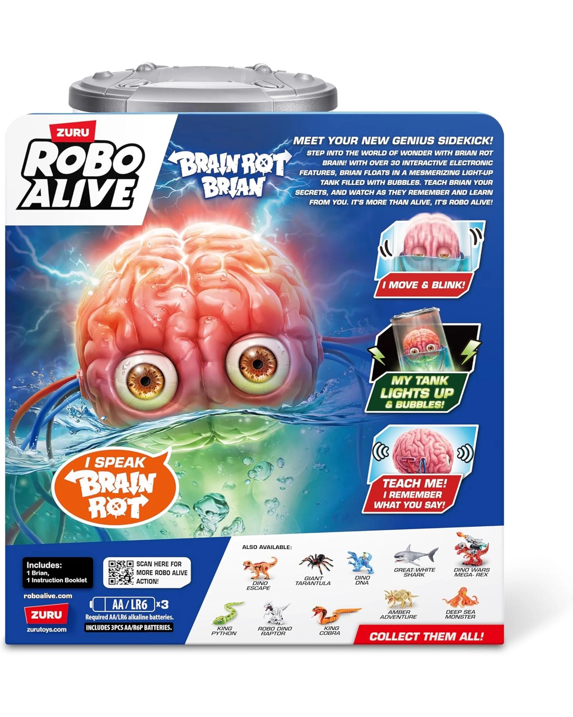 3 Zuru Robo Alive Brain Rot Brian, 3 of 3