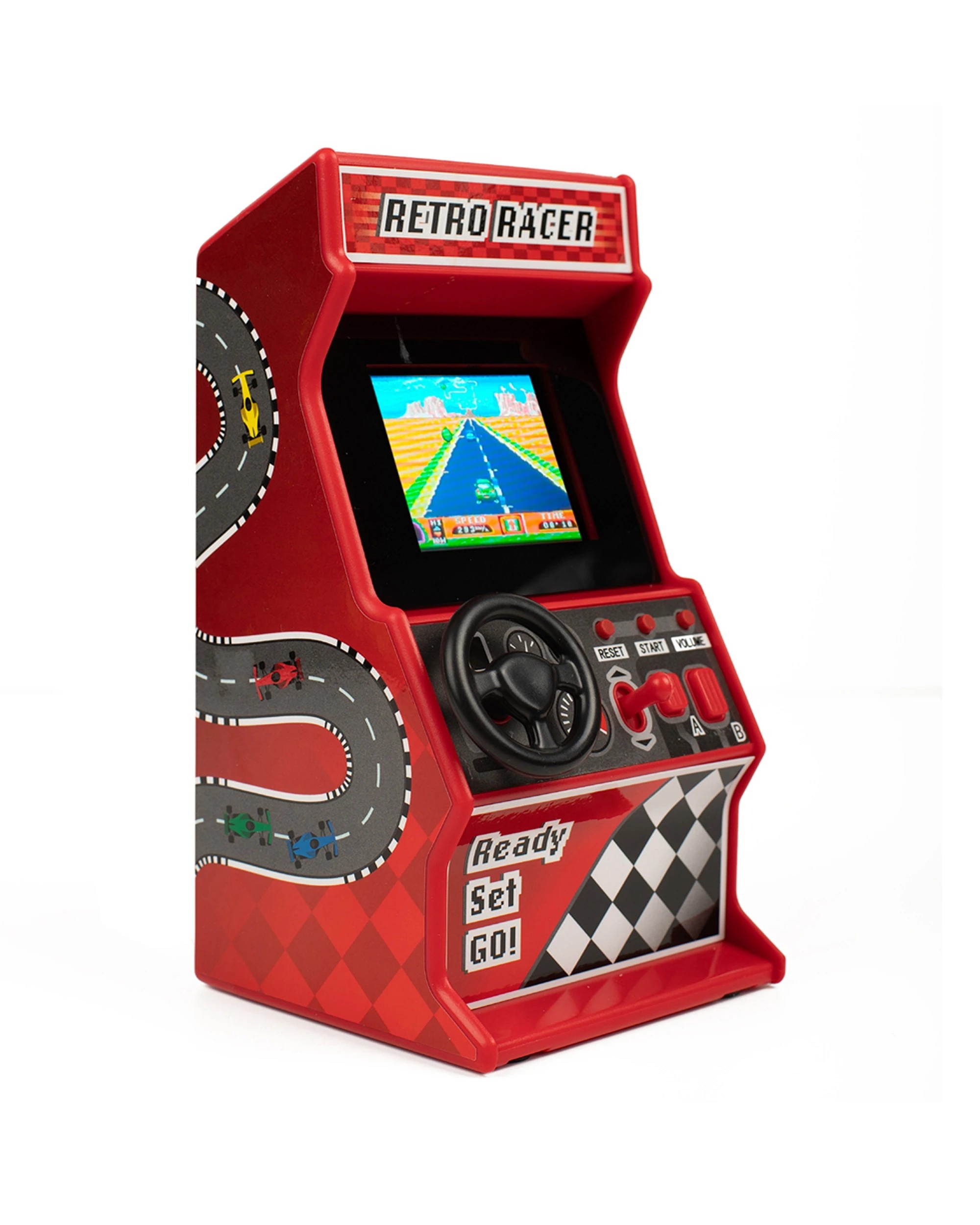 1 Thumbs Up 30-Games Arcade Retro Classic Racing Machine Desktop Console - Red, 1 of 4
